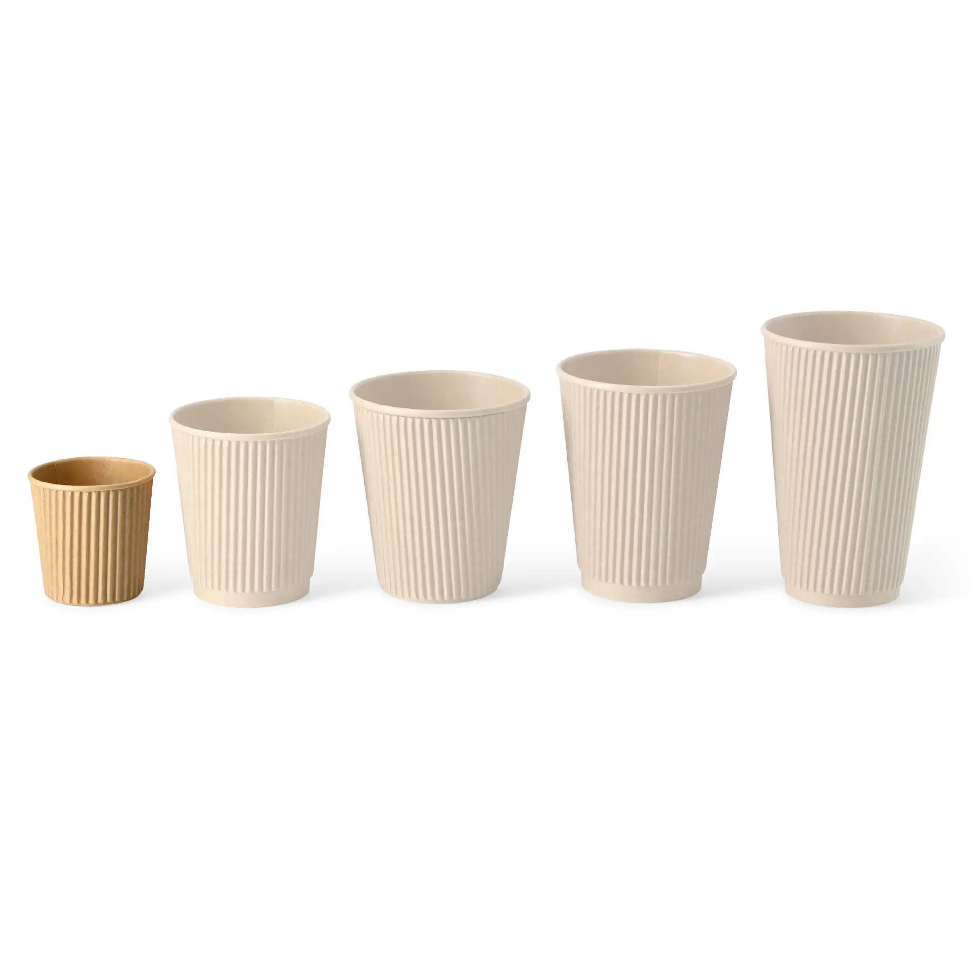 4 oz Takeaway coffee cups / Ripple cups, Ø 62 mm, kraft dhd048321-riffelbecher-kaffee-to-go-becher-100-ml-4-oz-62-mm-braun-9