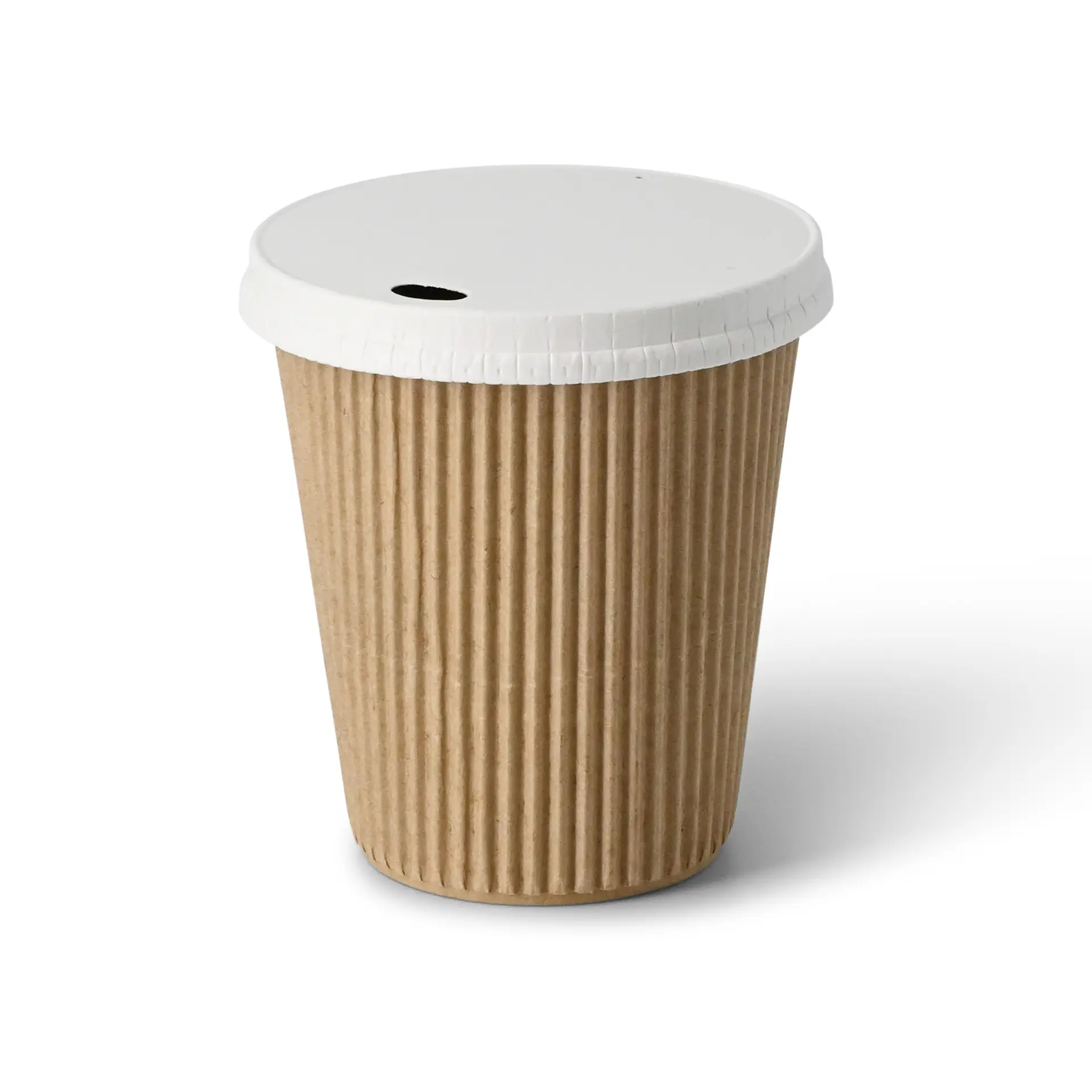 10 oz Takeaway coffee cups / Ripple cups, Ø 90 mm, kraft