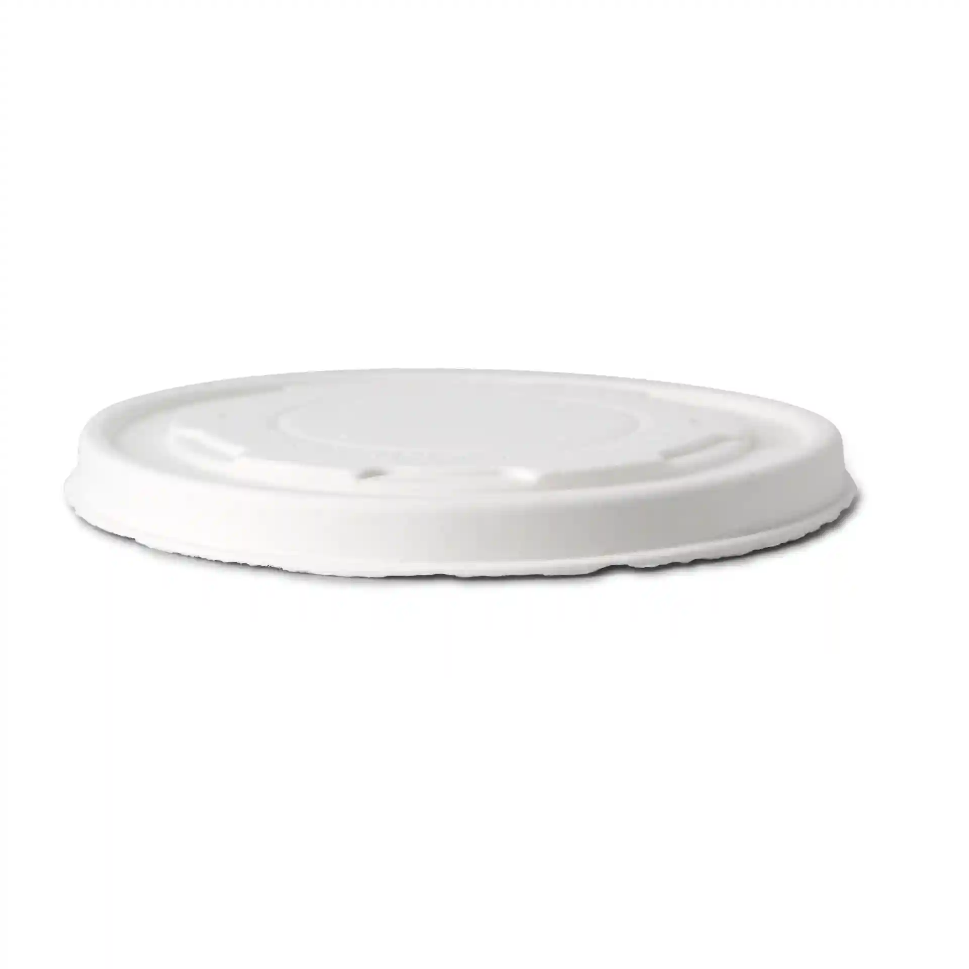 White flat cardboard lid with a diameter of 115 mm and a height of 10 mm, shown from the side.