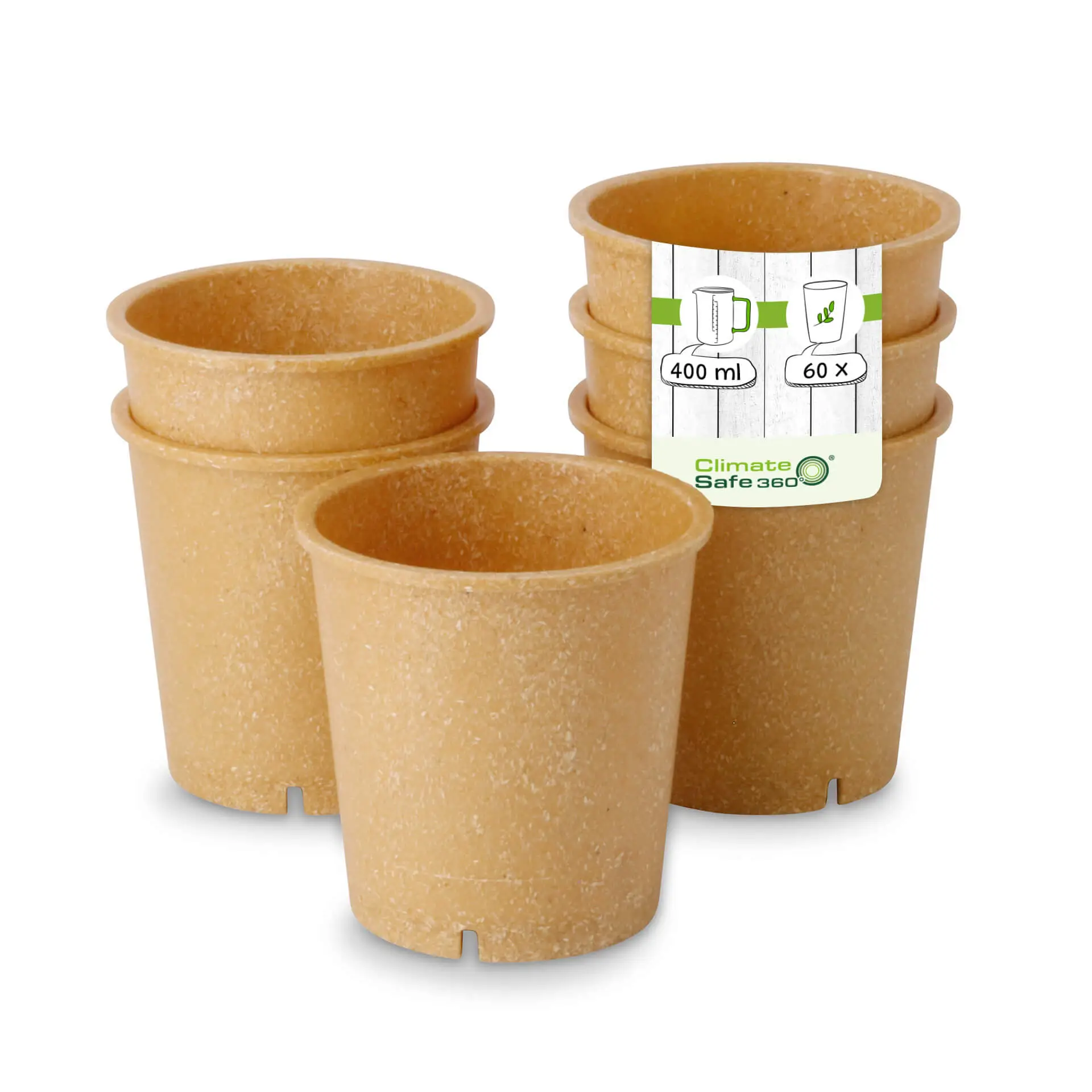 | 2 FOR 1 | Reusable cups "merways Cup" 400 ml, Ø 95 mm, caramel / brown
