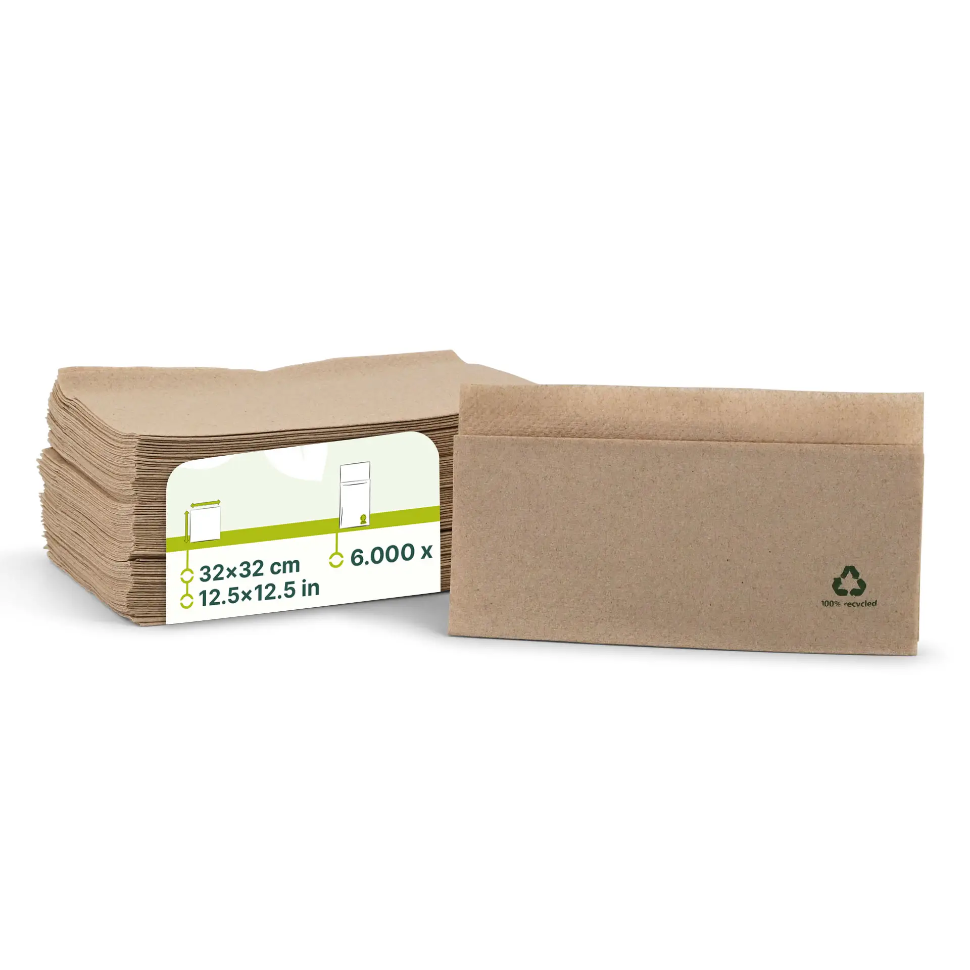 Paper napkins / serviettes 32 x 32 cm, 1-ply, 1/8 fold, unbleached Paper napkins / serviettes 32 x 32 cm, 1-ply, 1/8 fold, unbleached