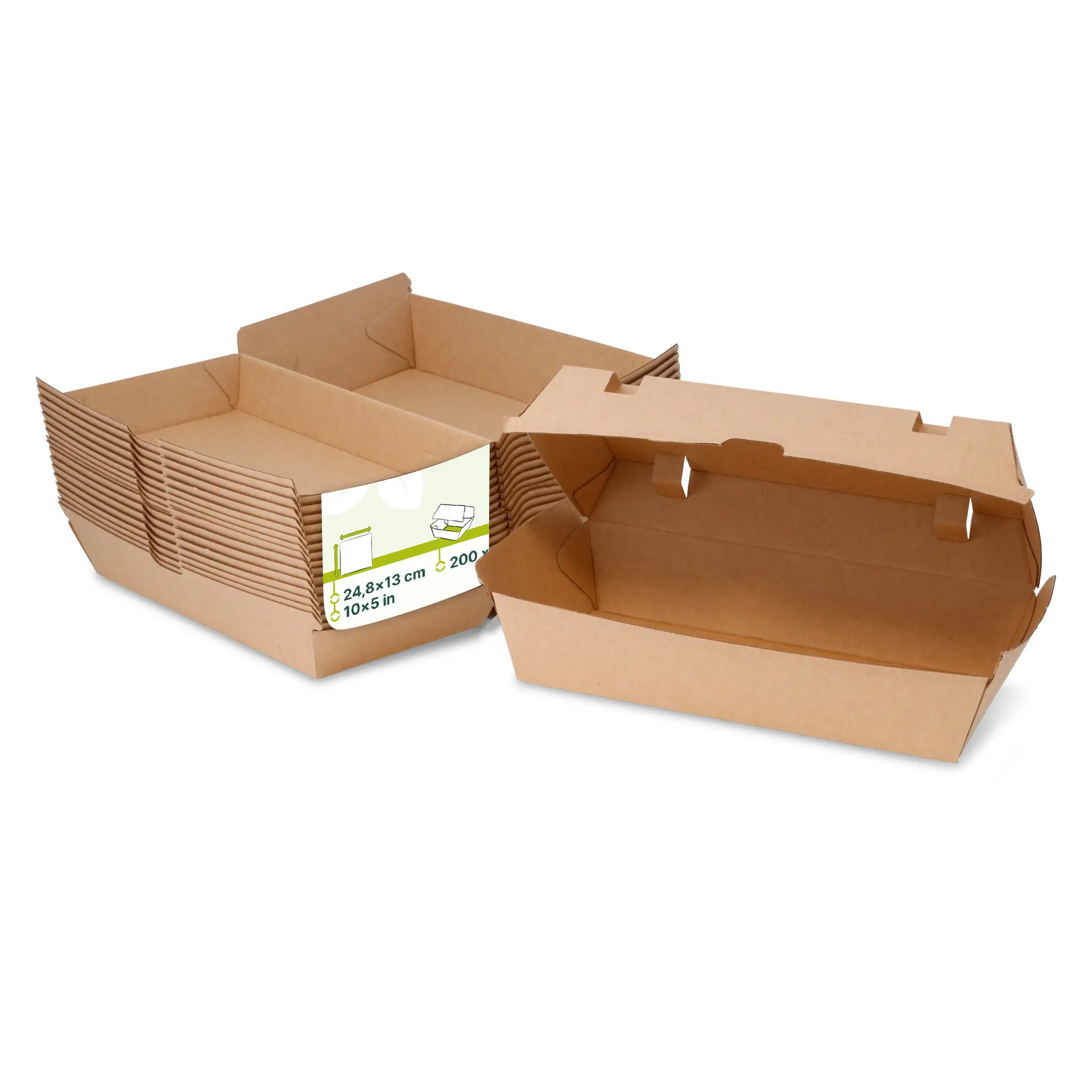Food box with hinged lid, 24.8 x 13 x 7.5 cm, kraft Food box with hinged lid, 24.8 x 13 x 7.5 cm, kraft
