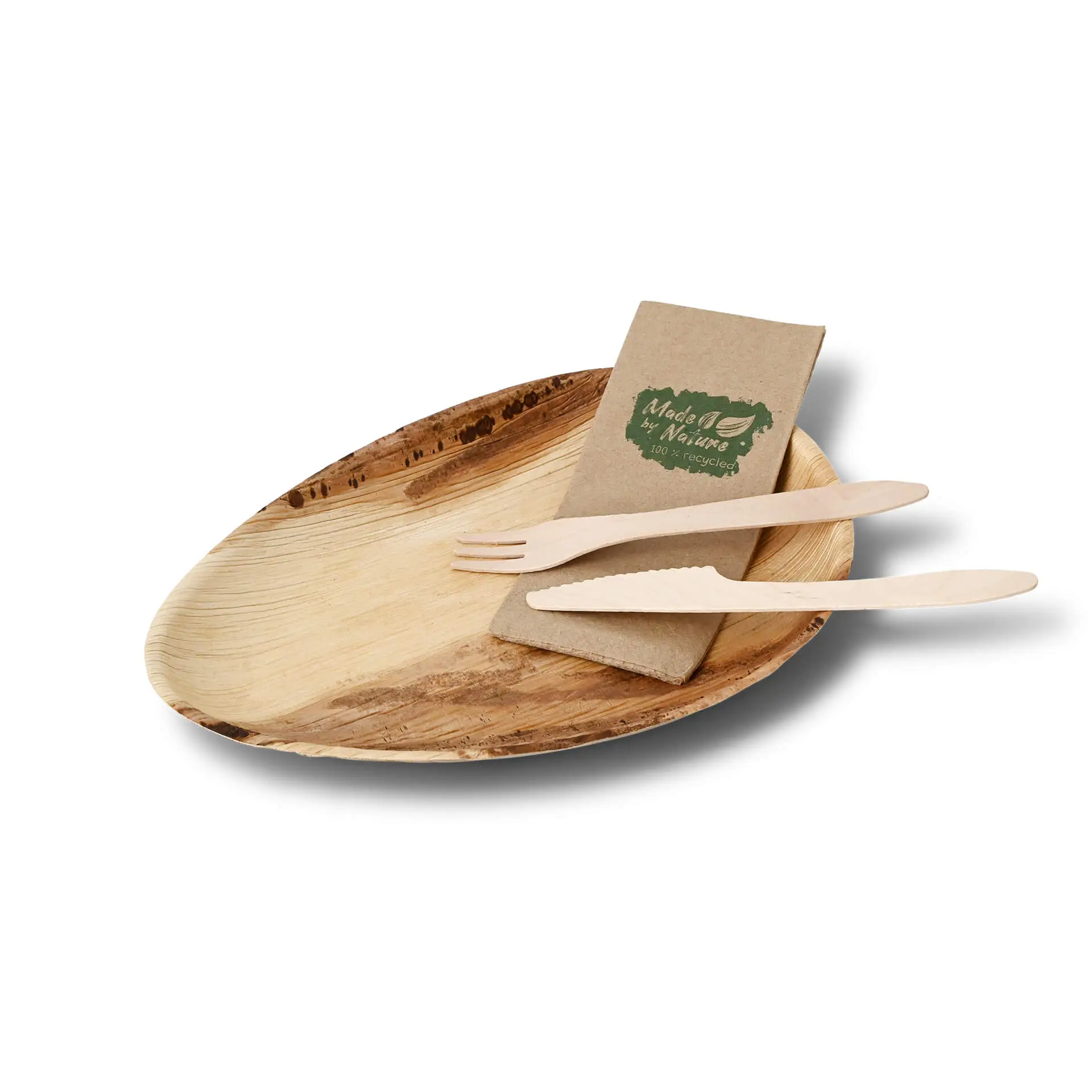 Palm leaf plate "Palmware®" 26 cm, tear drop Palm leaf plate "Palmware®" 26 cm, tear drop