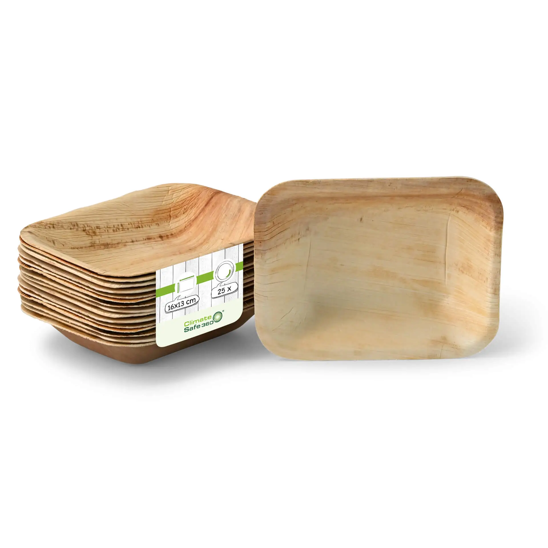 Palm leaf plates "Palmware®" 16 x 13 cm, deep, rectangular