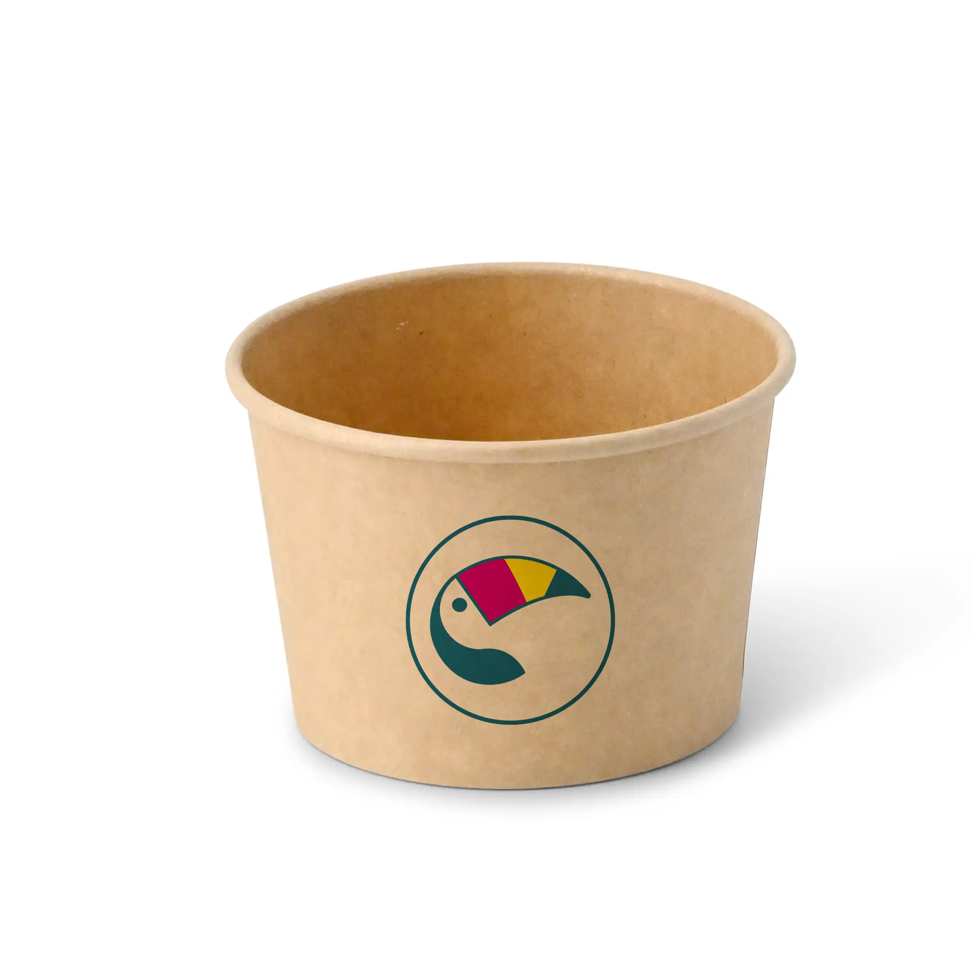 Custom printed ice cream cup, 75 ml / 3 oz, brown, PE-coated