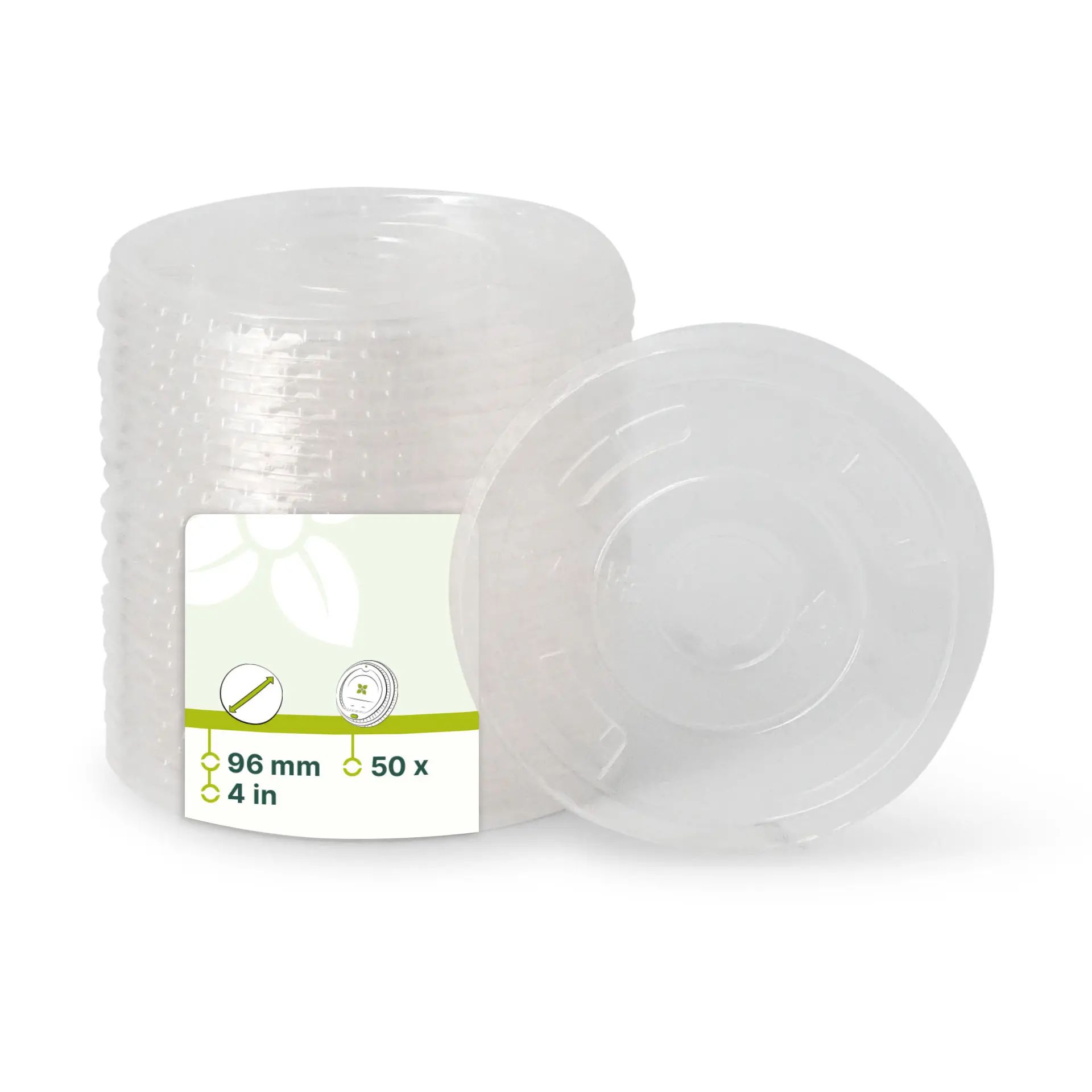 PLA Flat Lid Ø 96mm, straw hole PLA Flat Lid Ø 96mm, straw hole