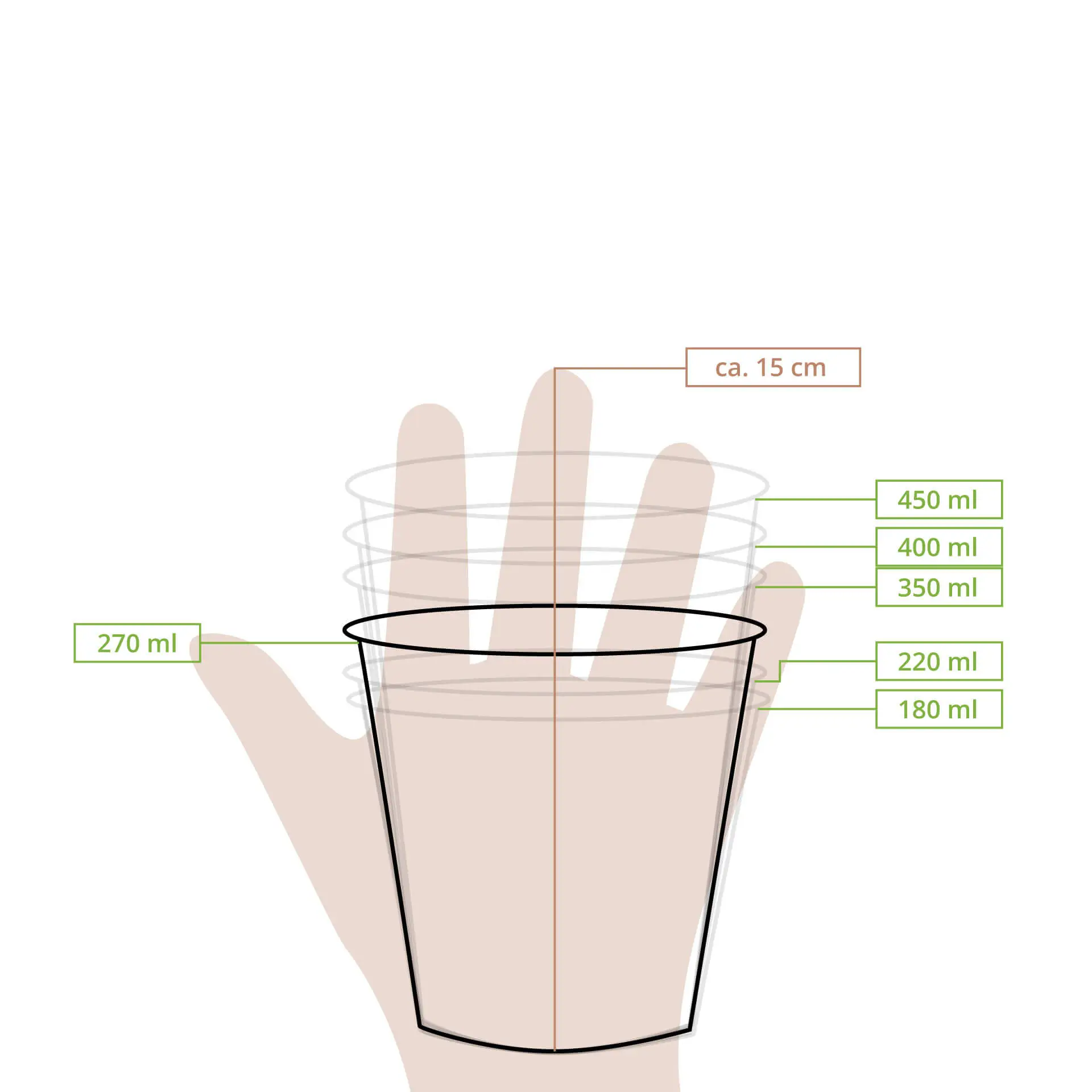 8 oz, max. 9.5 oz Paper Ice Cream Cups M, Ø 92 mm, brown