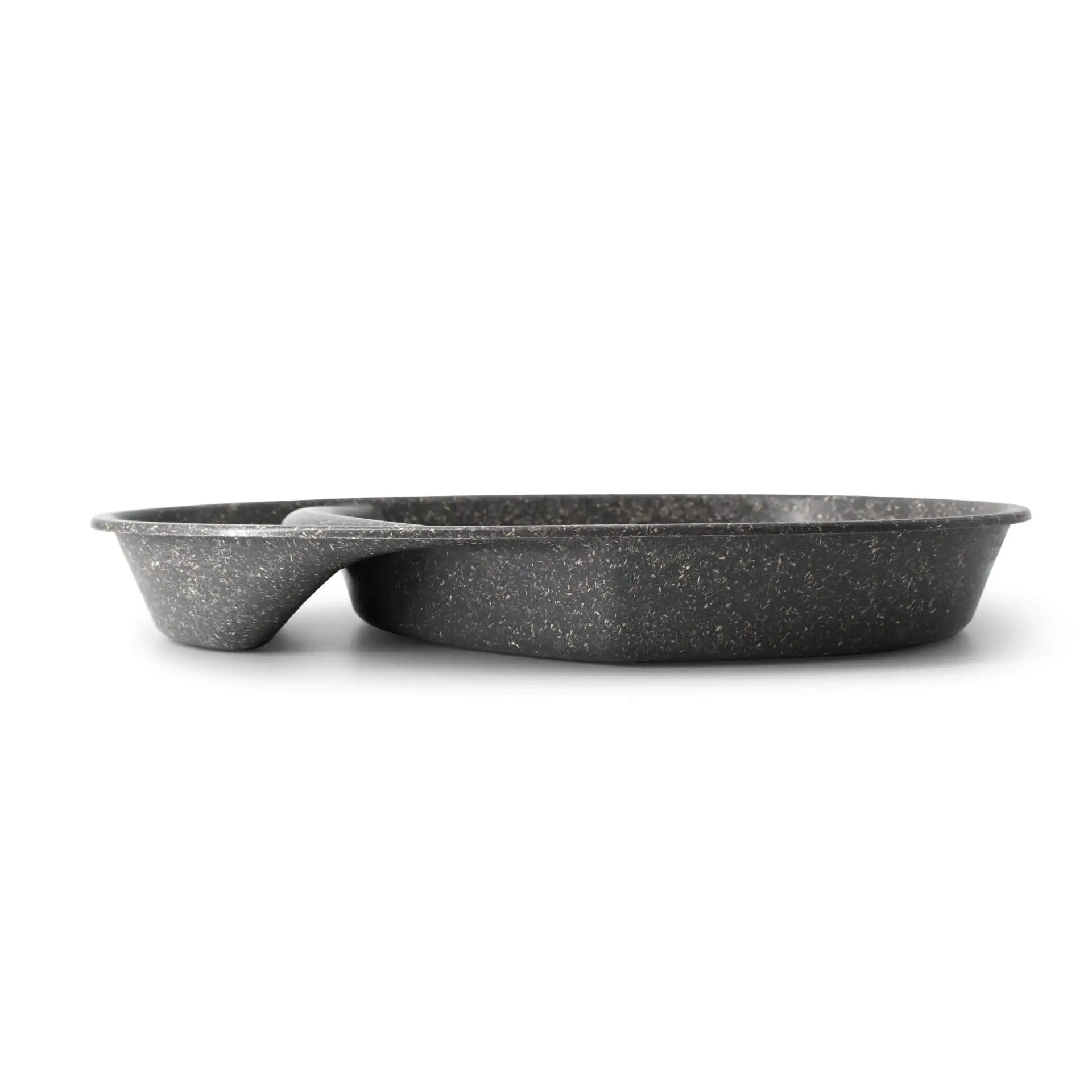Reusable divided plates "merways Plate" 27.5 × 20 × 3.5 cm, 2 compartments, teardrop, pepper / grey dfc008581-mehrweg-menueteller-merways-plate-275-x-20-x-35-cm-2-kammern-tropfenfoermig-pfeffer-grau-3