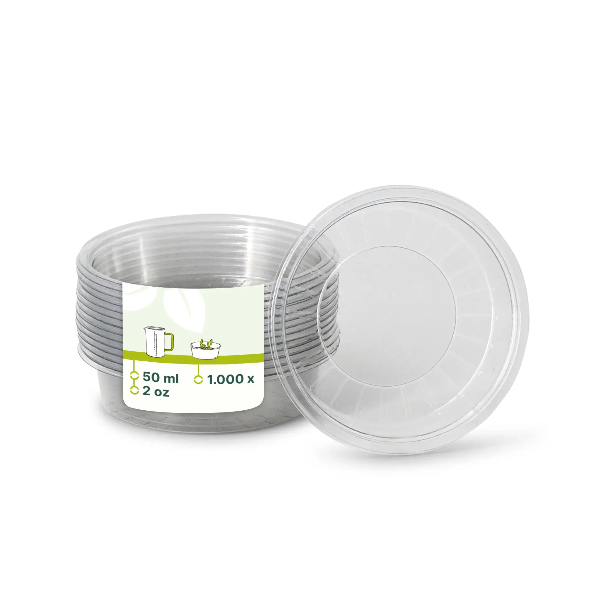 50 ml / 1.8 oz rPET sauce pots, Ø 75 mm, clear