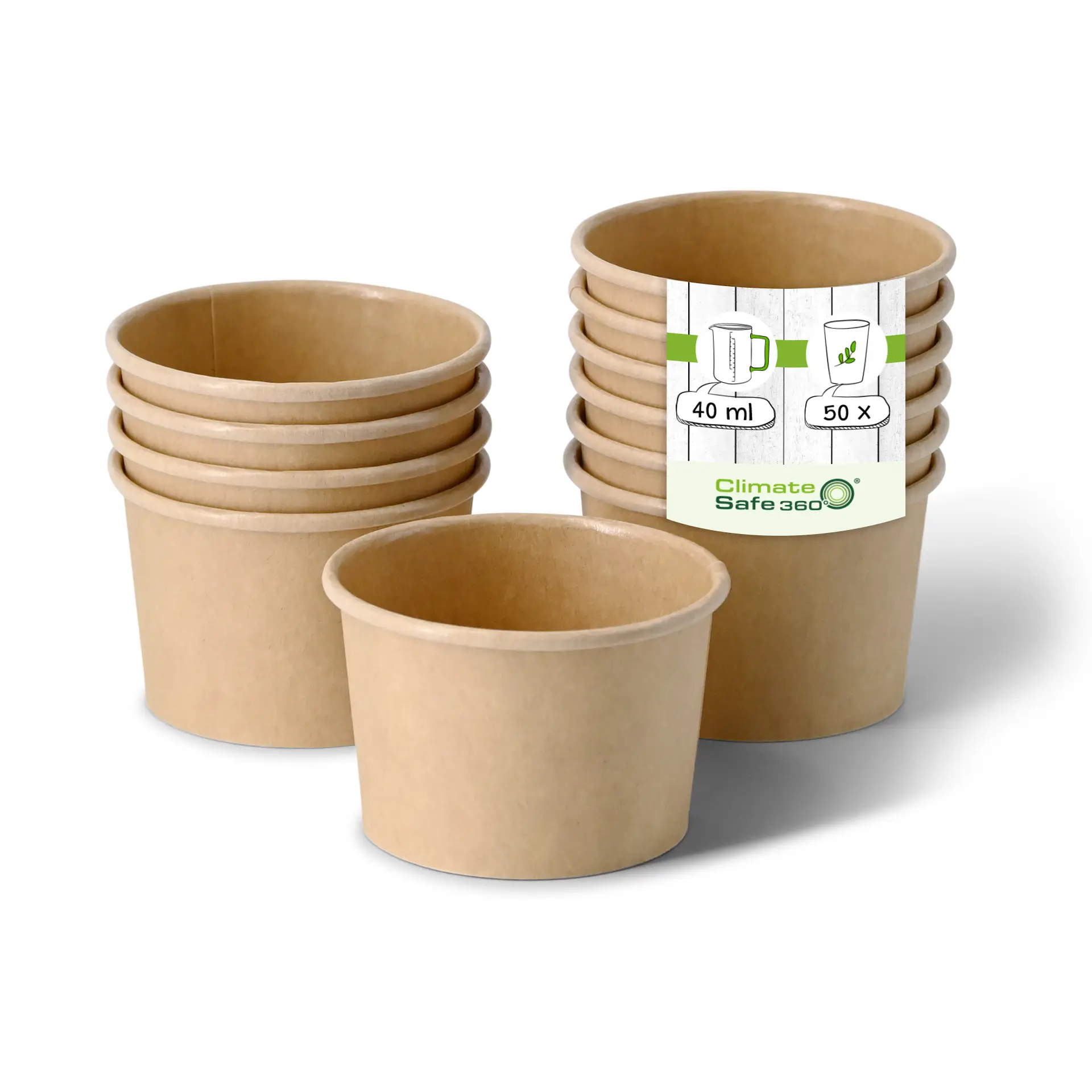 Deli containers (coated) 40 ml, Ø 62 mm, brown