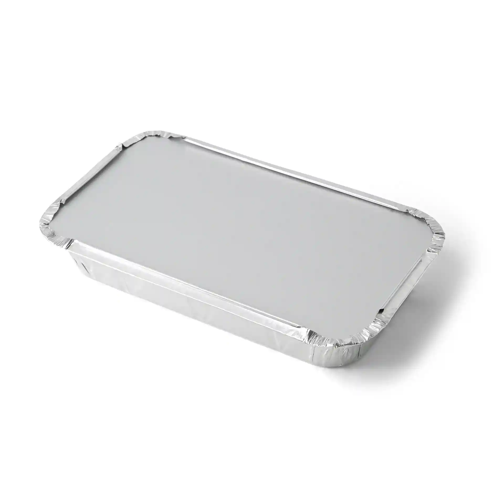 Aluminium cardboard lid for a 650 ml rectangular aluminium container, measuring 216 mm by 125 mm.