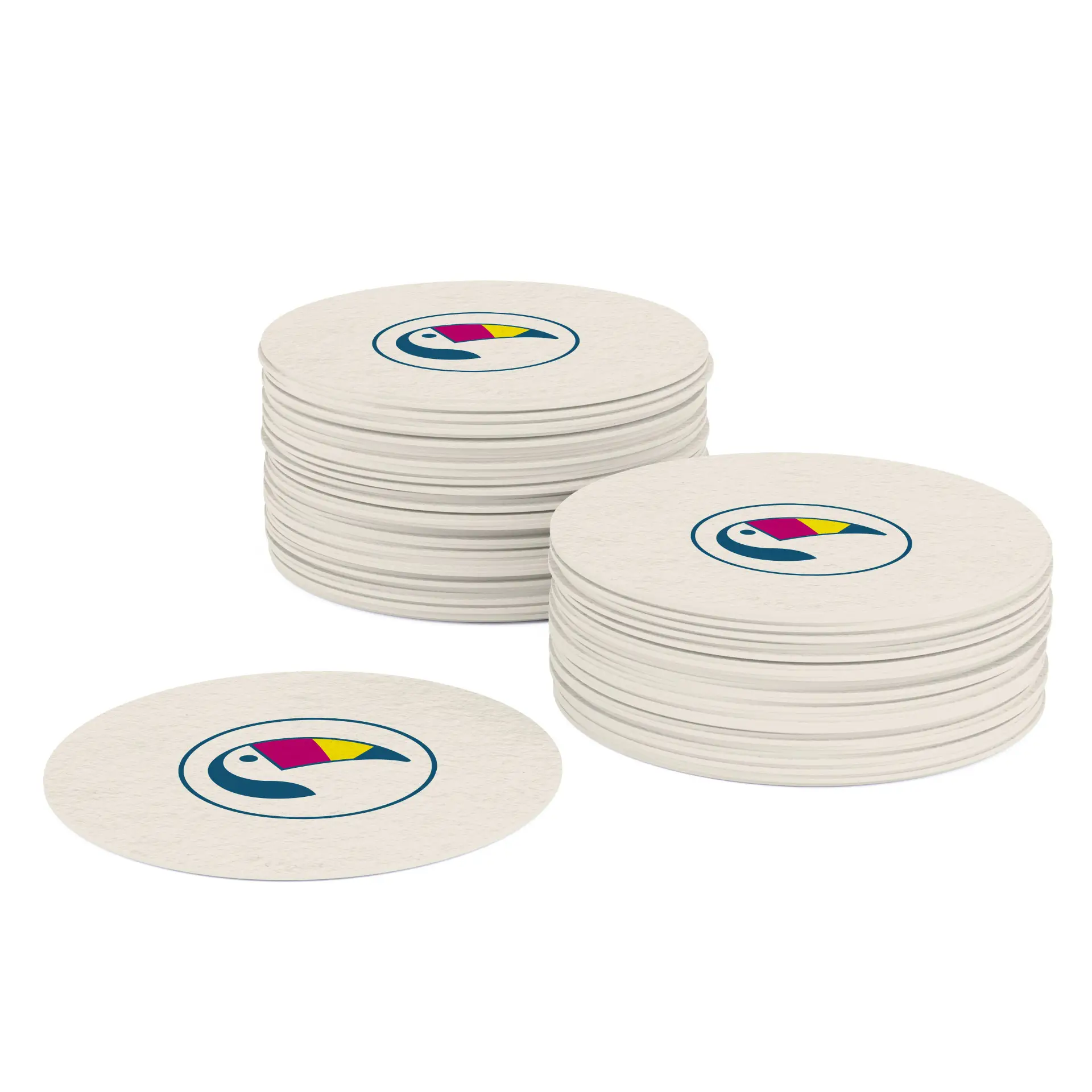 Printed beer coasters / drink coasters, 10 cm, round