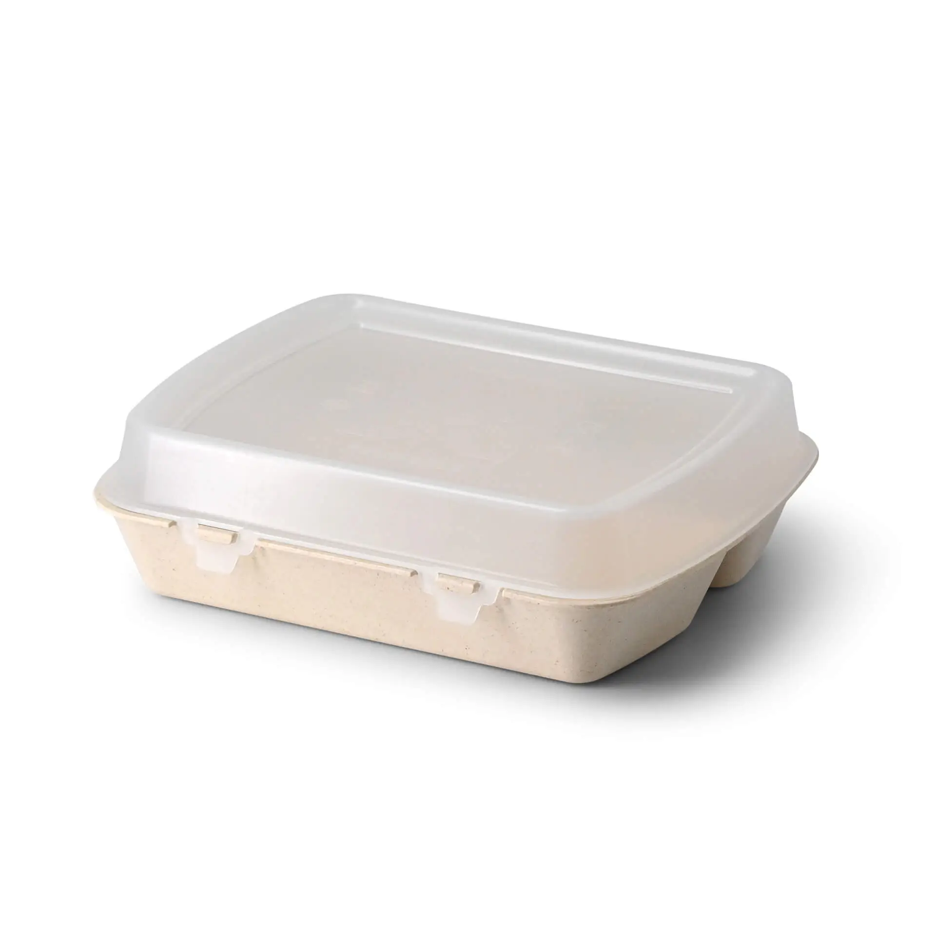 Reusable meal container "merways Box" 24.5 x 20 x 4.5 cm, 3 compartments, HP4/2, cashew / creamy white dfc008451-mehrweg-menue-behaelter-merways-box-245-x-20-x-45-cm-3-kammern-hp43-cashew-creme-weiss-5