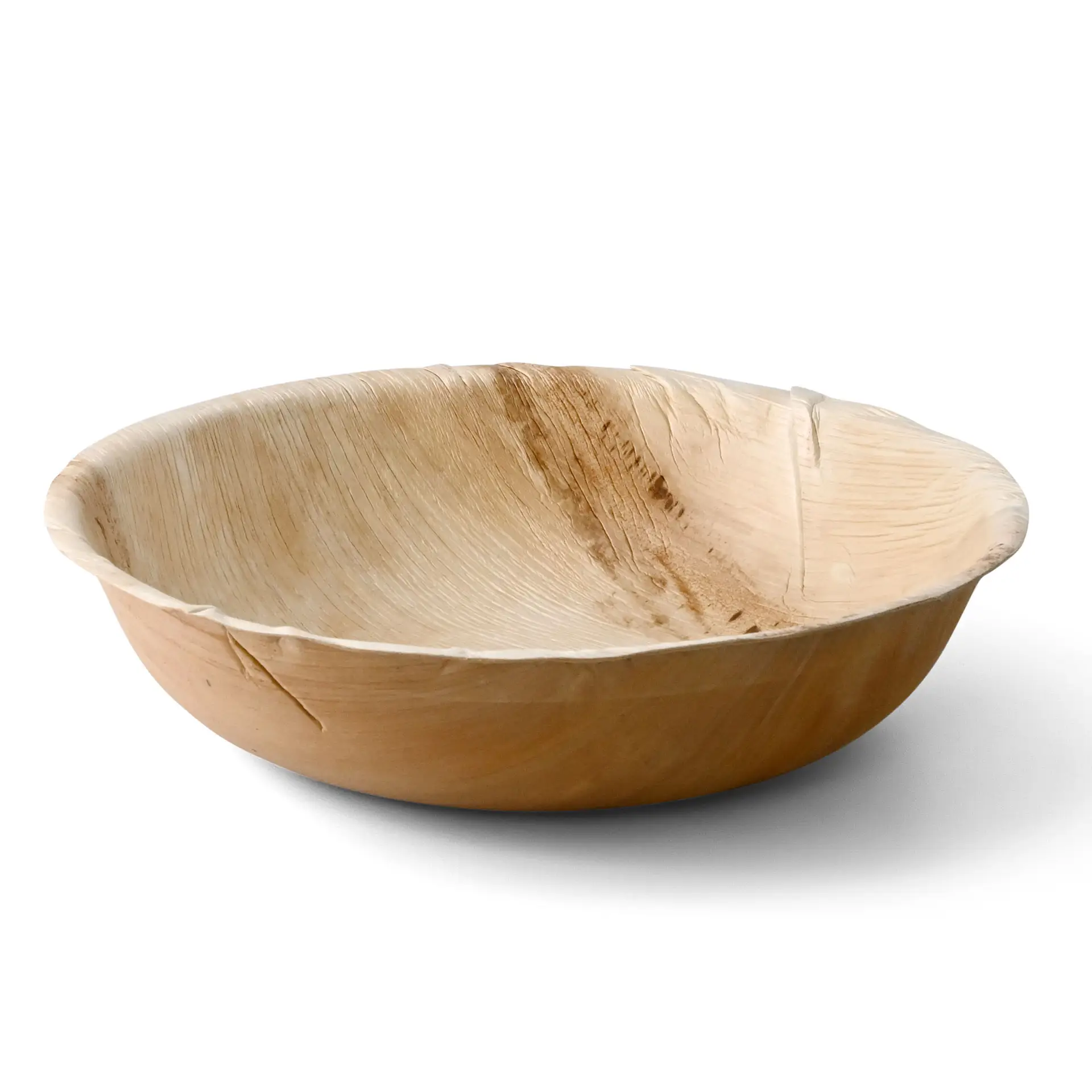 Round palm leaf bowl with a 30 cm diameter, ideal for serving generous portions of food.