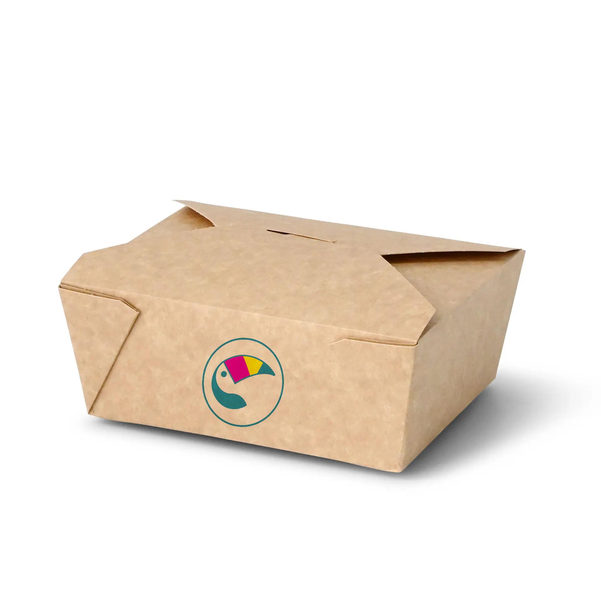 Custom printed takeaway box, 1150 ml, PLA-coated