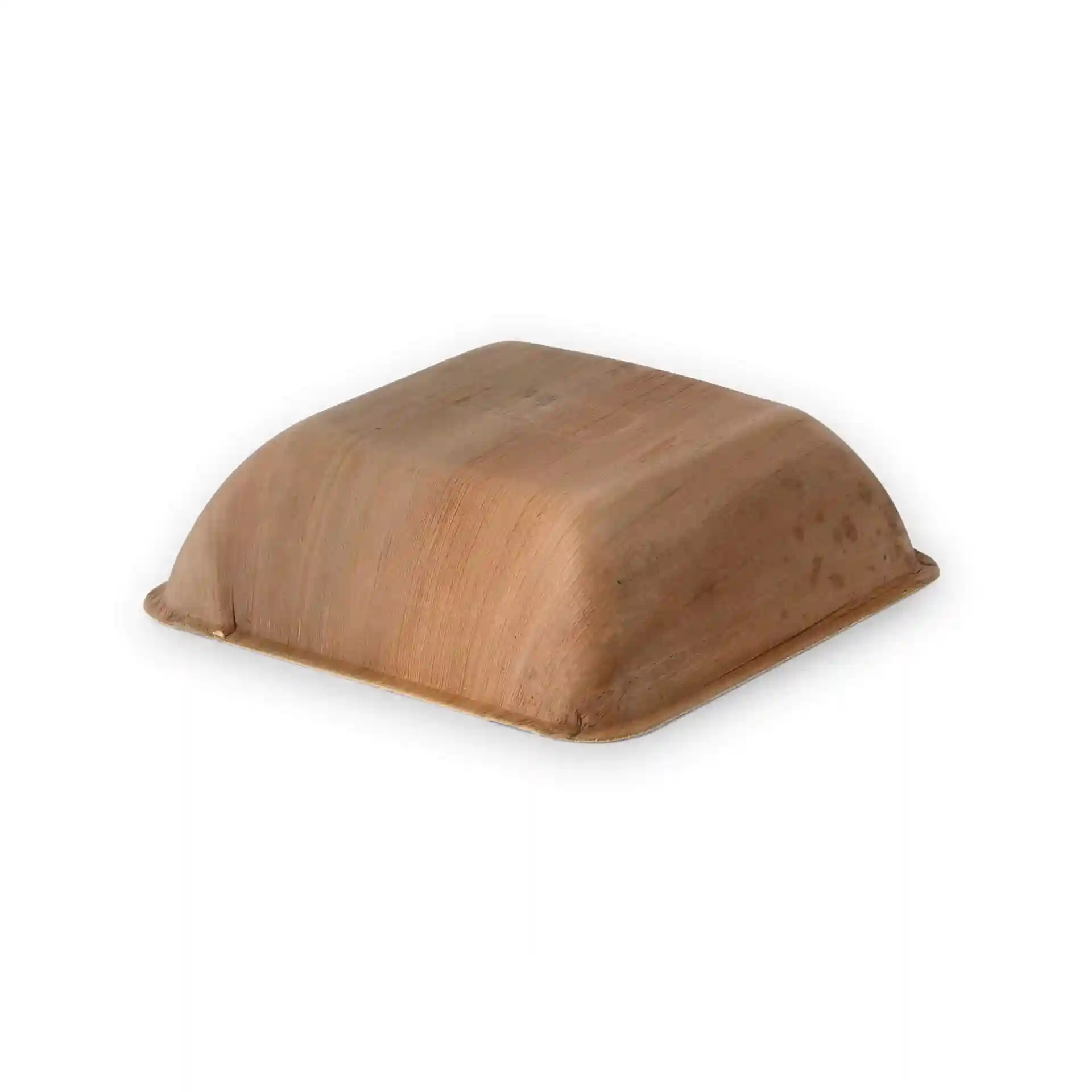 Square palm leaf bowl with a grain finish, measuring 180 mm in length and 54 mm in height.