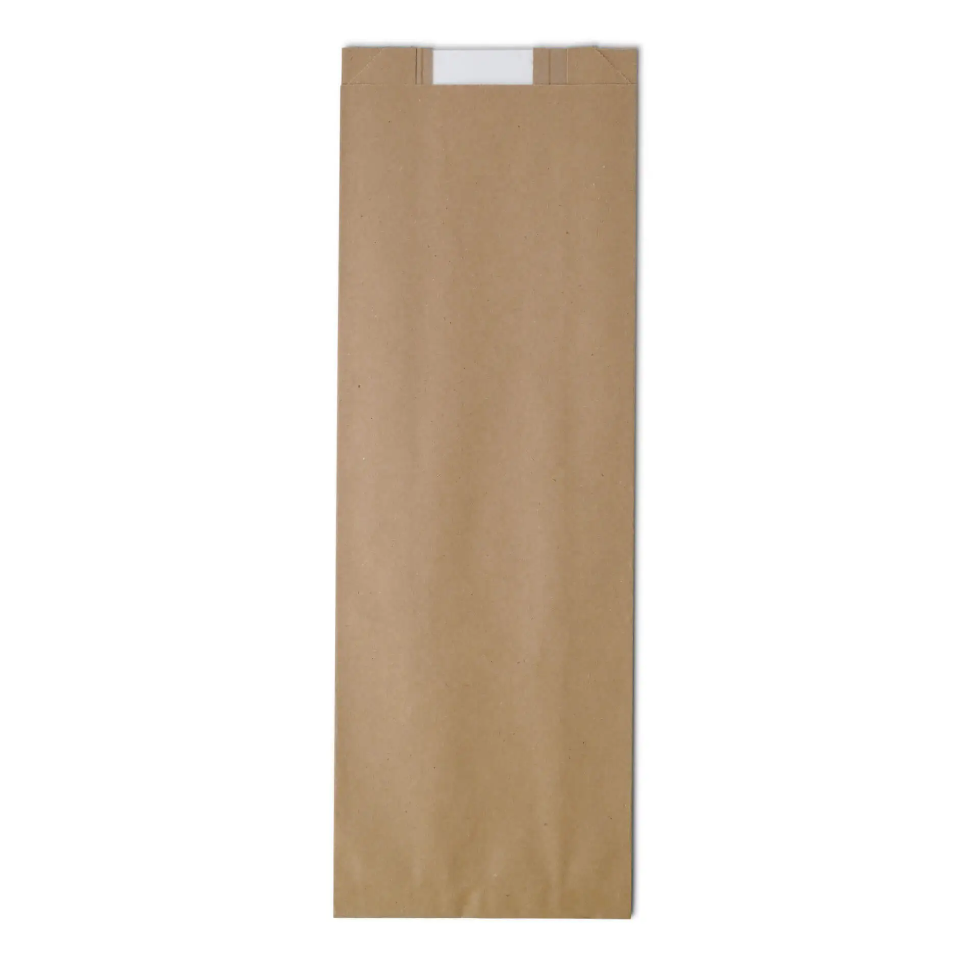 Flat paper bread bag with Window M, 14 x 7 x 41 cm, brown