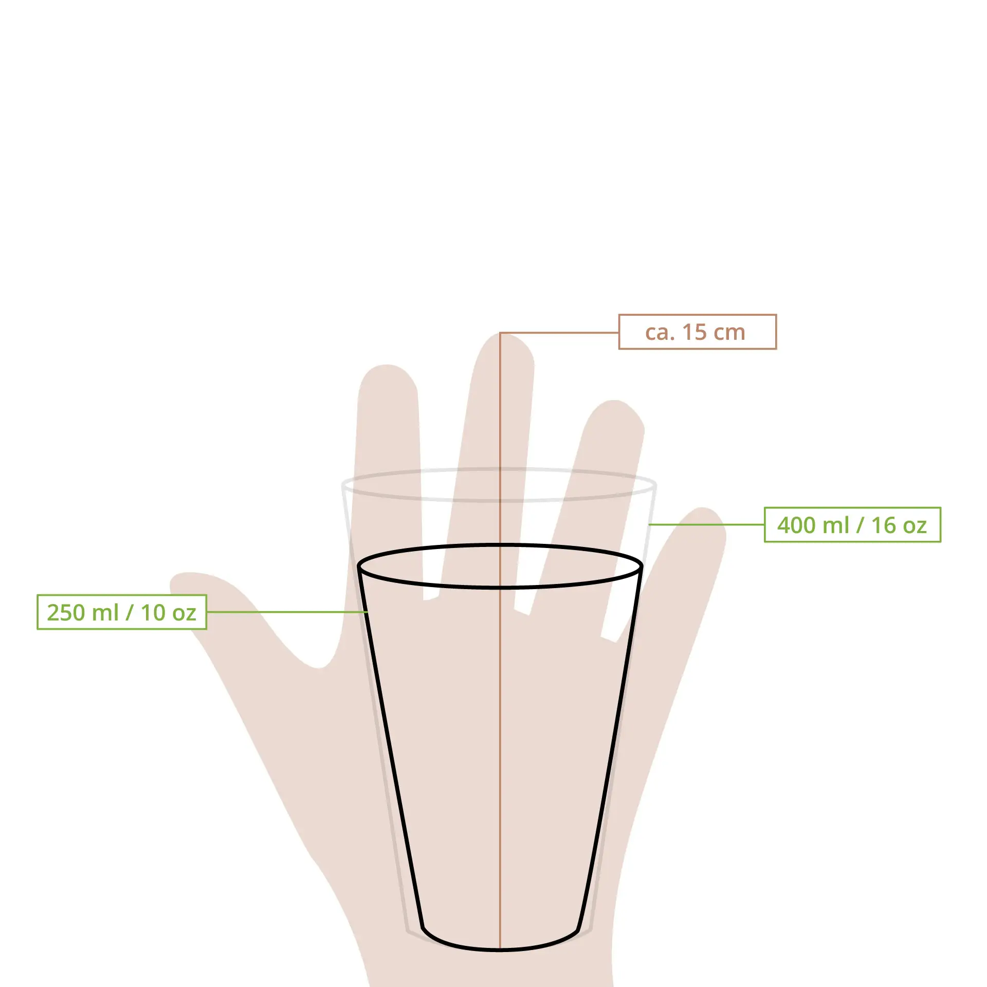 11 oz Reusable coffee cup, Ø 80 mm, PP, transparent