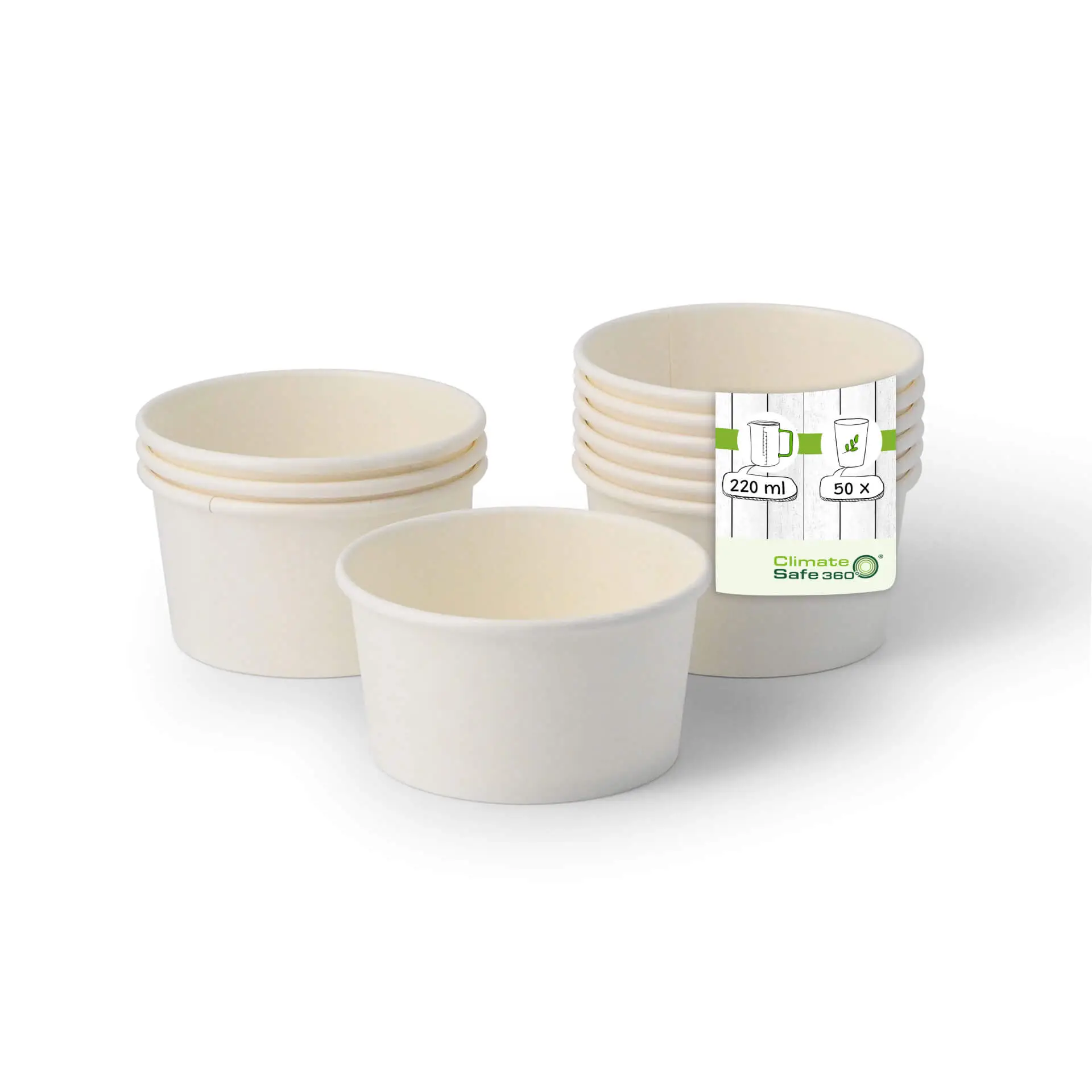 6 oz, max. 7.5 ozPaper cups ice cream S (coated), Ø 92 mm, white