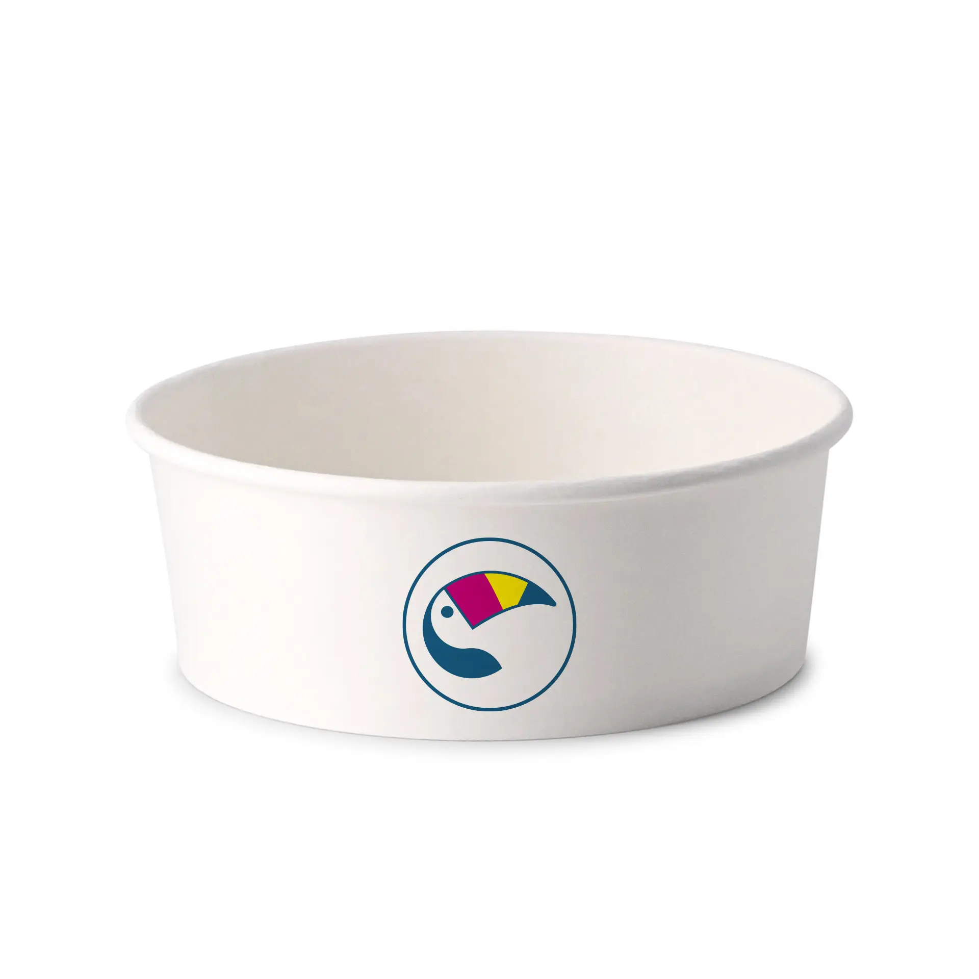 Custom salad bowls / Printed bowls, 1000 ml, Ø 185 mm, white, PE-coated