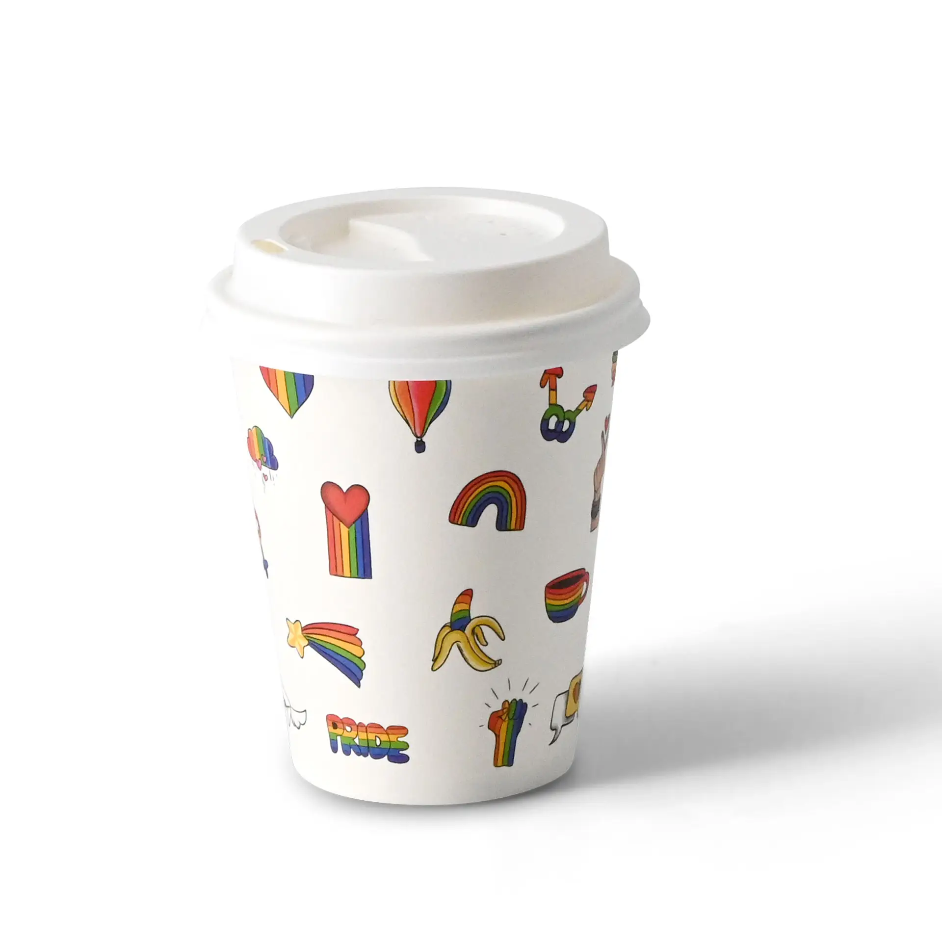 8 oz Paper cup printed with "Pride" (coated), Ø 80 mm, white con10034-01-0-pappbecher-bedruckt-pride-beschichtet-200-ml-8-oz-80-mm-weiss-4