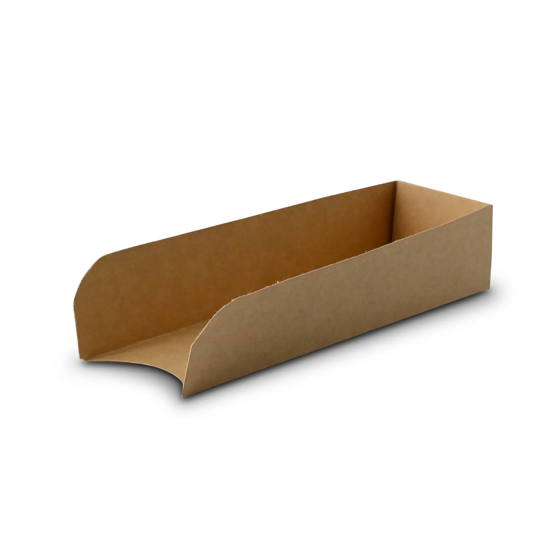 Hot dog tray, kraft 18 x 5 cm, foldable Hot dog tray, kraft 18 x 5 cm, foldable