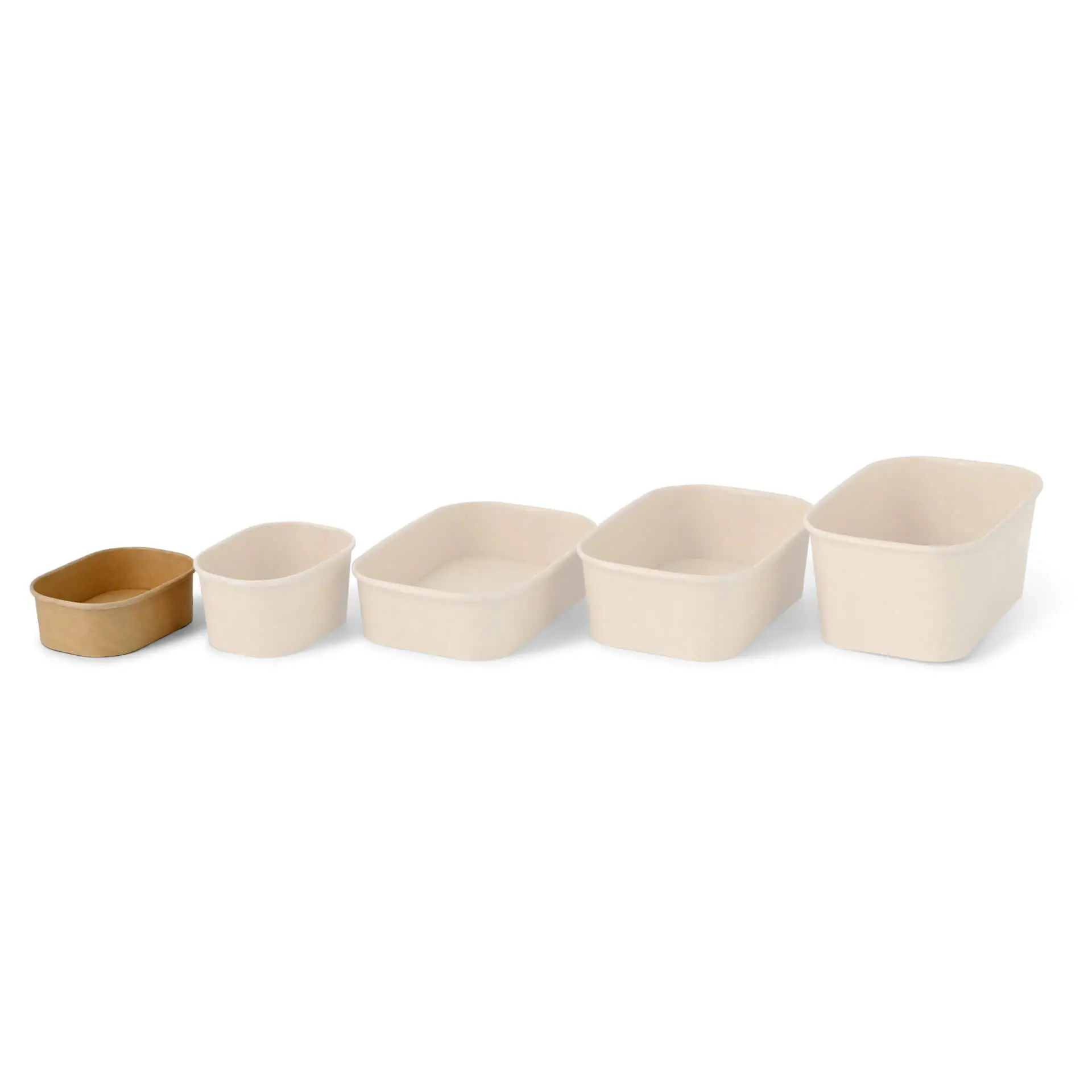 Food containers 150 ml, 11 x 8 x 3.5 cm, kraft, rectangular