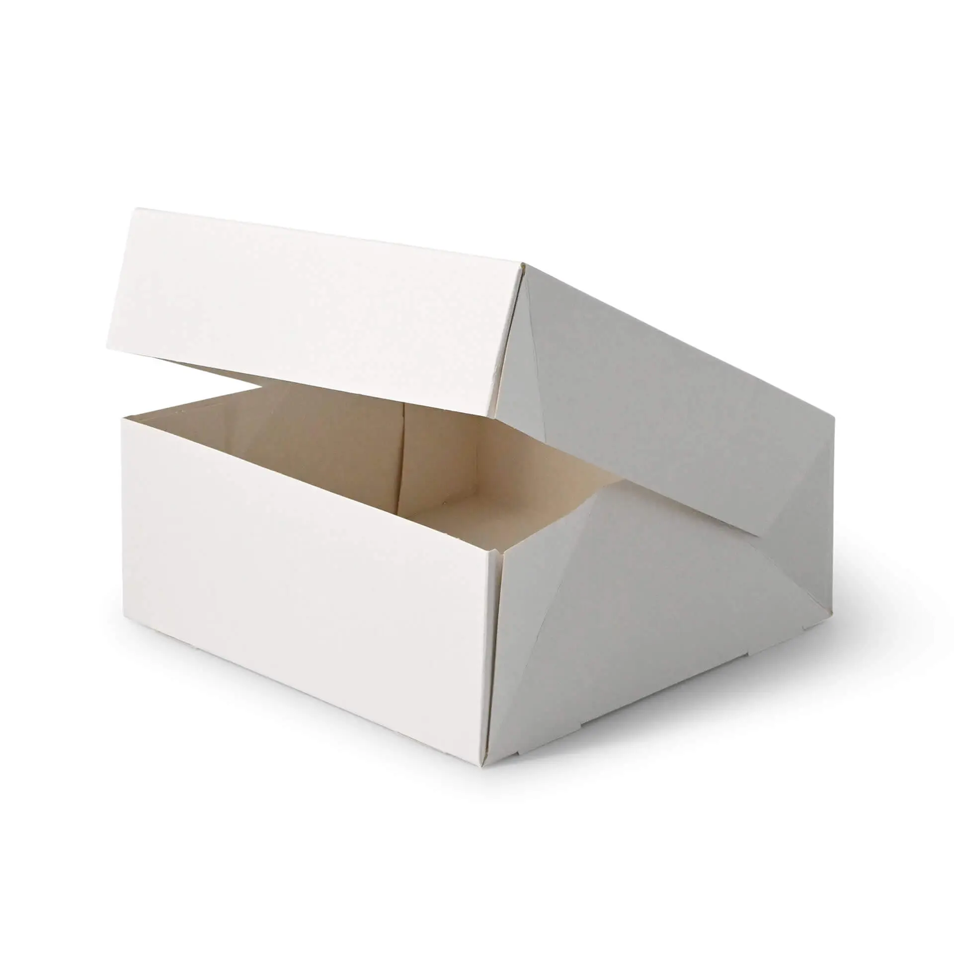 Pastry-boxes 18 x 18 x 7,5 cm, cellulose-window, white