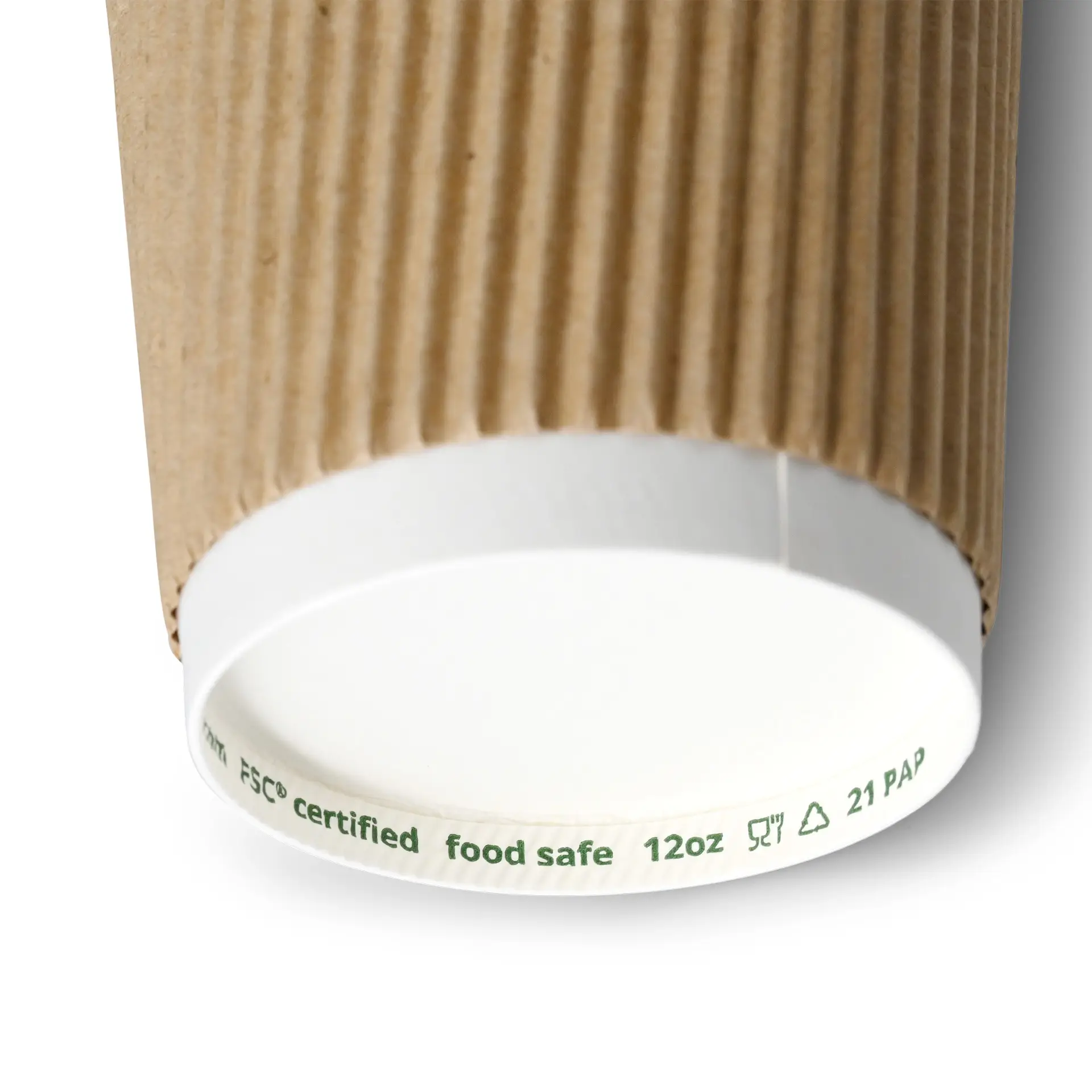 12 oz Takeaway coffee cups / Ripple cups, Ø 90 mm, kraft
