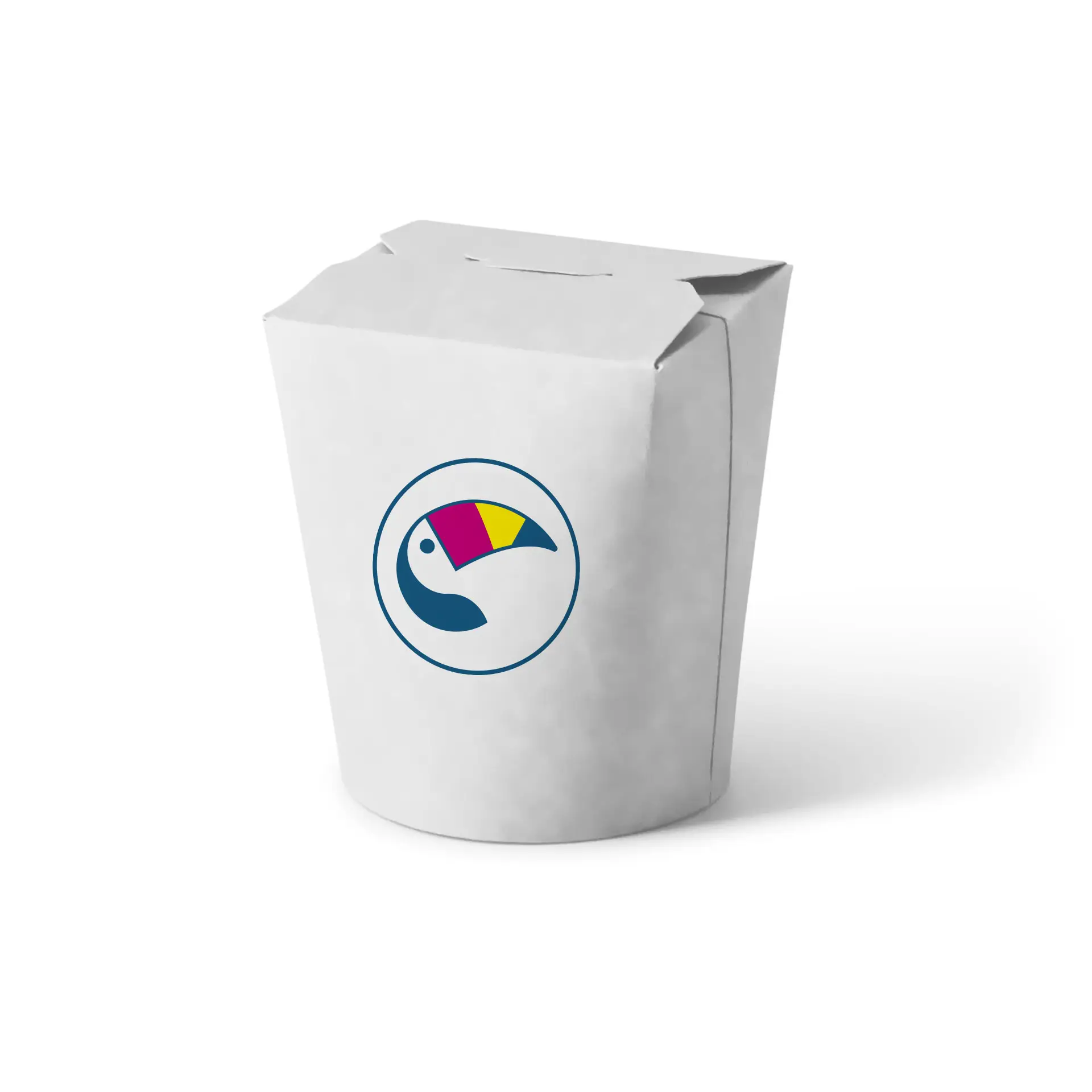 Printed noodle box, 400 ml, white, PE-coated