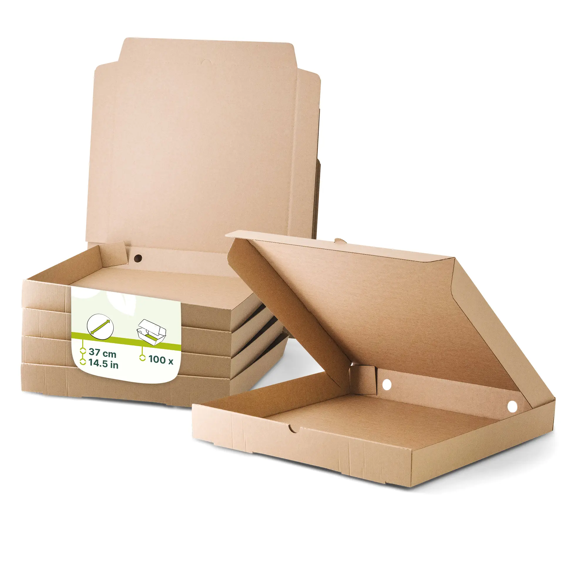 Pizza boxes Ø 37 cm, kraft
