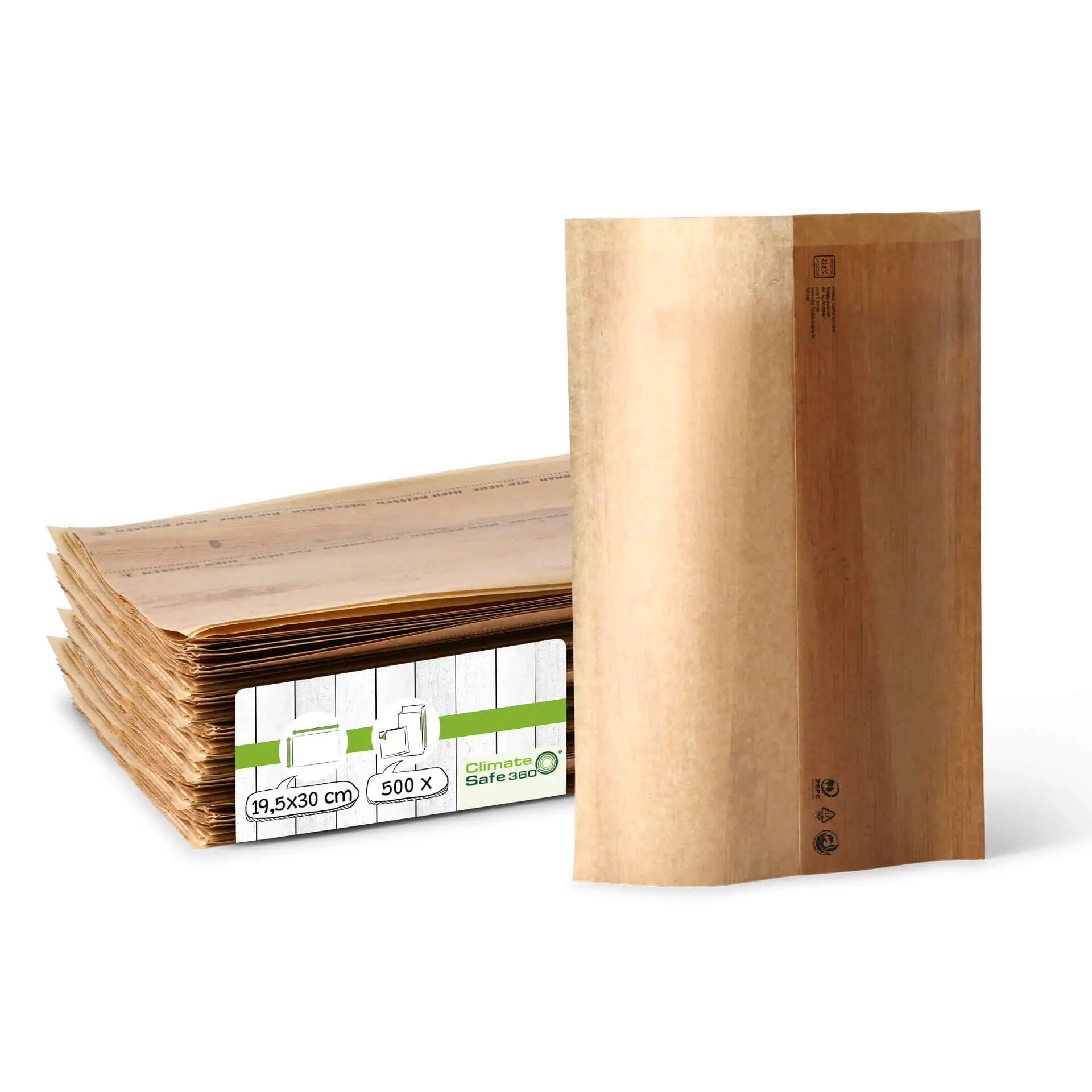Burrito Bag, kraft, L 19.5 x 30 cm, prefolded