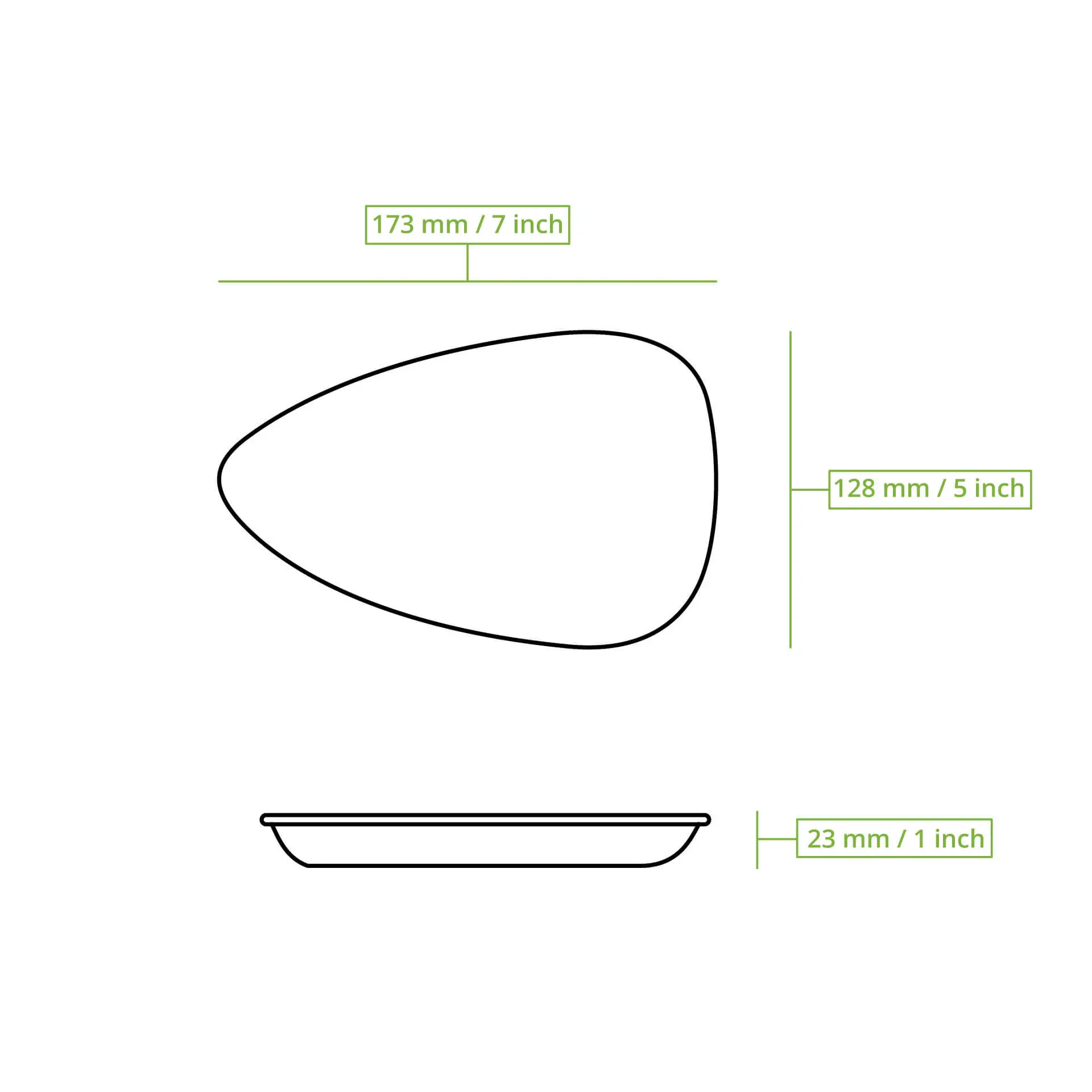 Palm leaf plates "Palmware®" 17 cm, tear drop Palm leaf plates "Palmware®" 17 cm, tear drop
