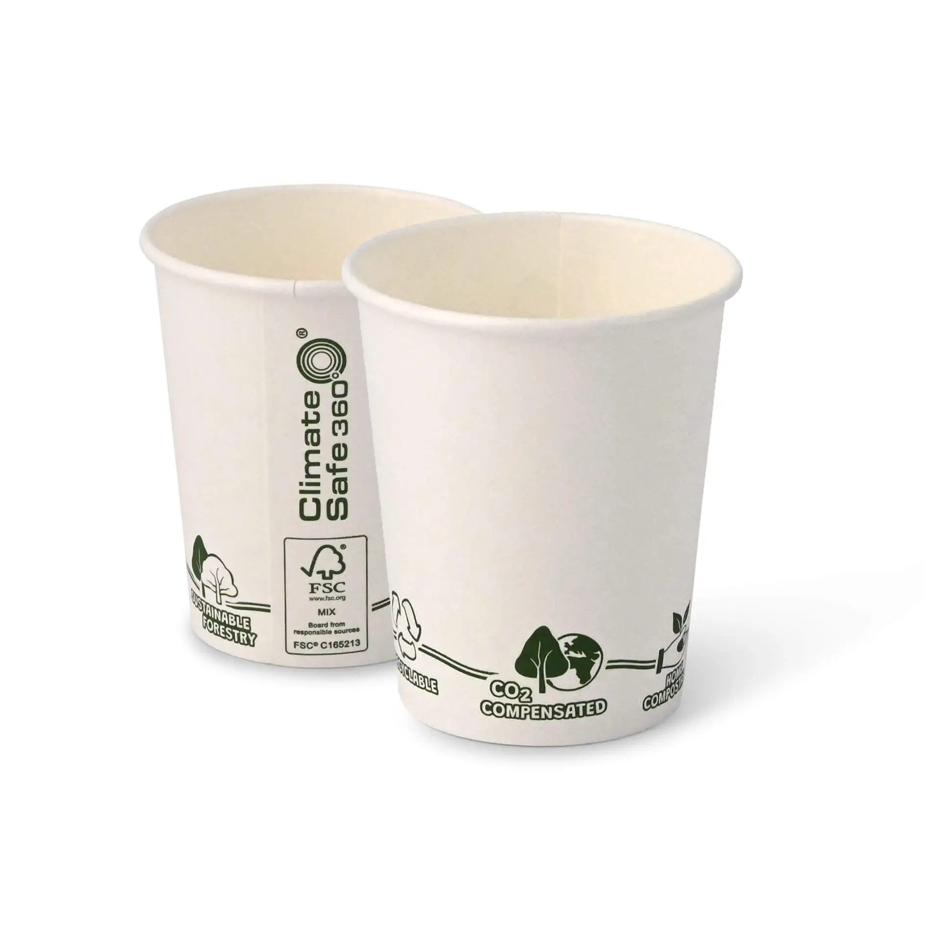 8 oz Paper cups single wall, Ø 80 mm, "EcoUp©" icons