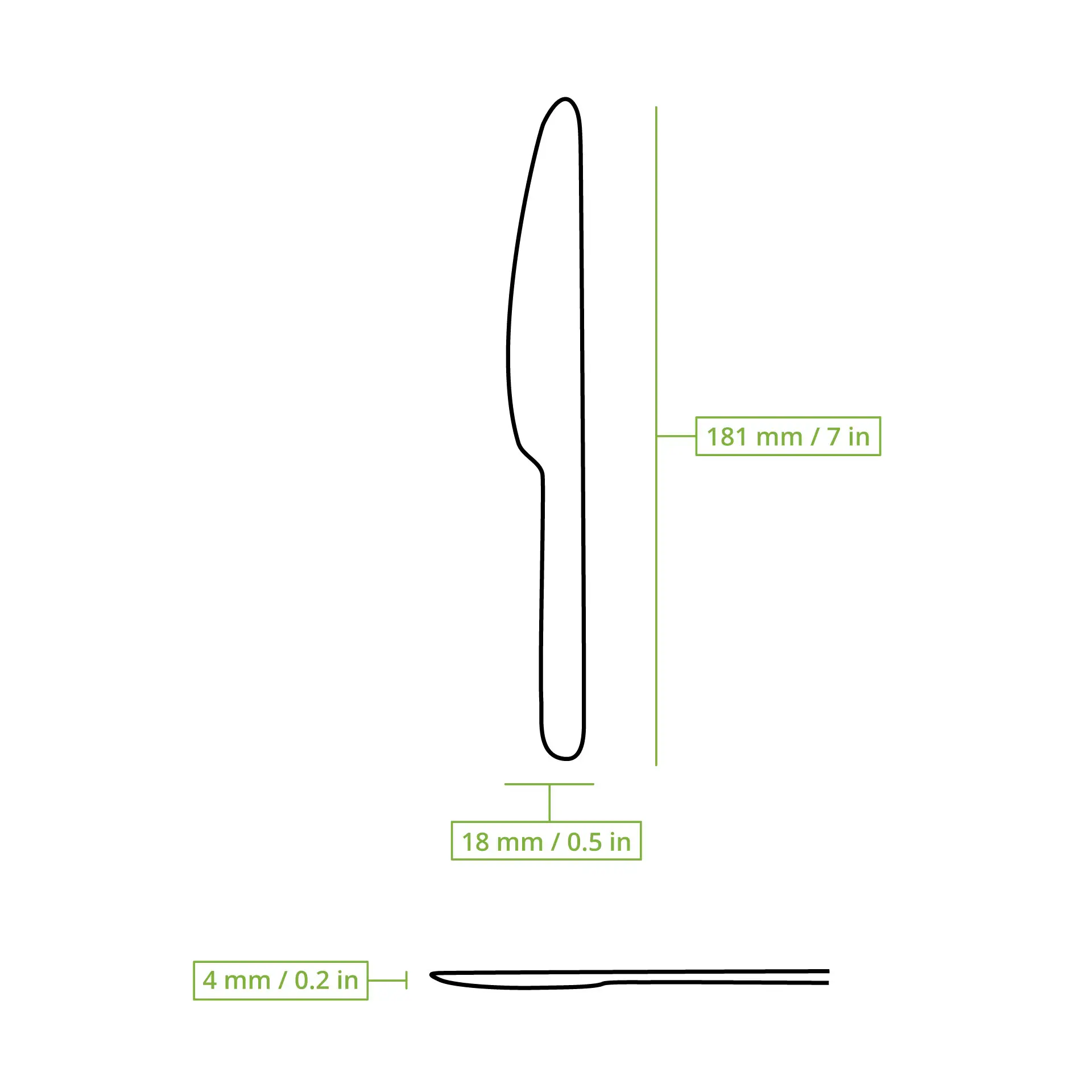 Reusable Knife “merways Cutlery” 18 cm, pepper / grey