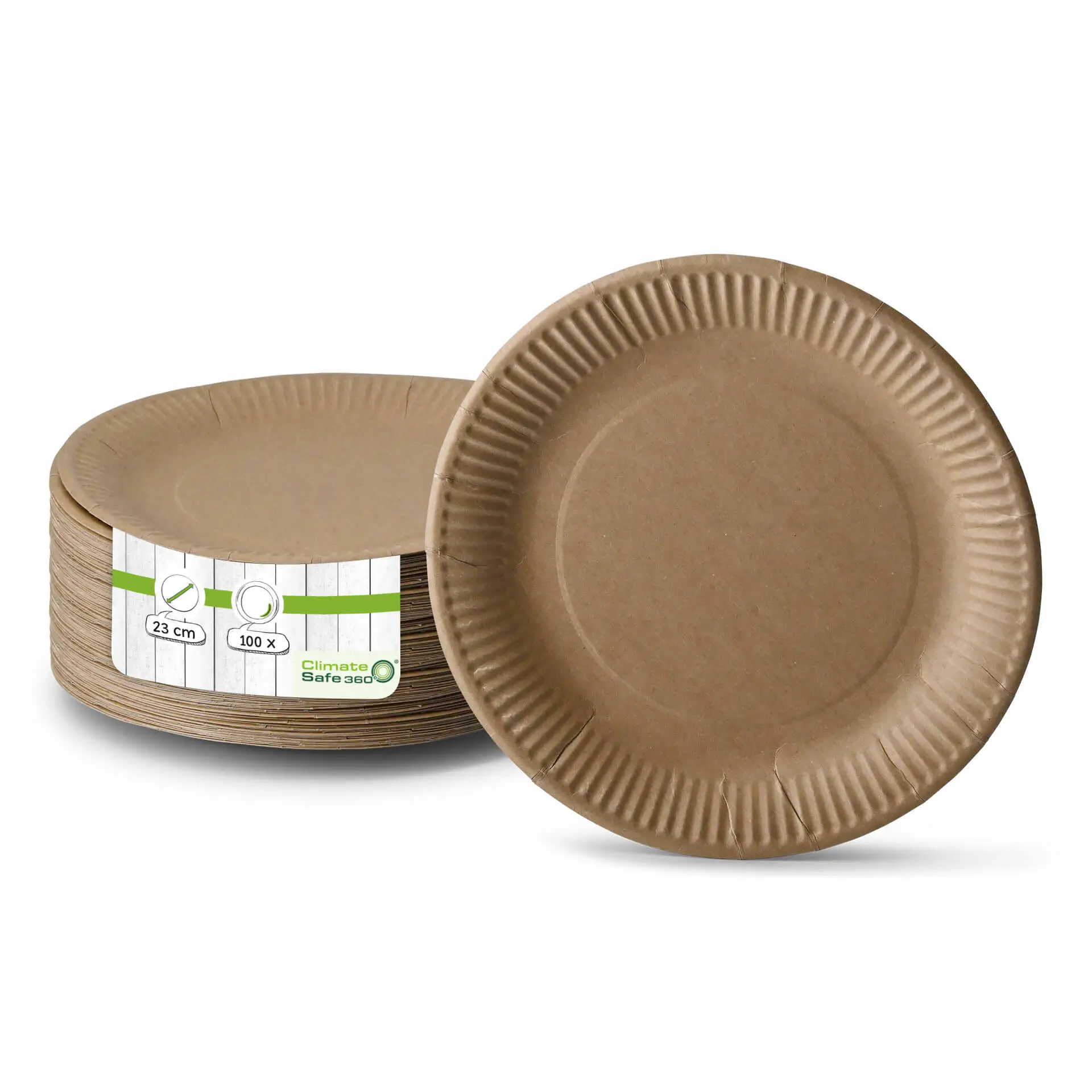 Paper plates Ø 23 cm, brown, round Paper plates Ø 23 cm, brown, round