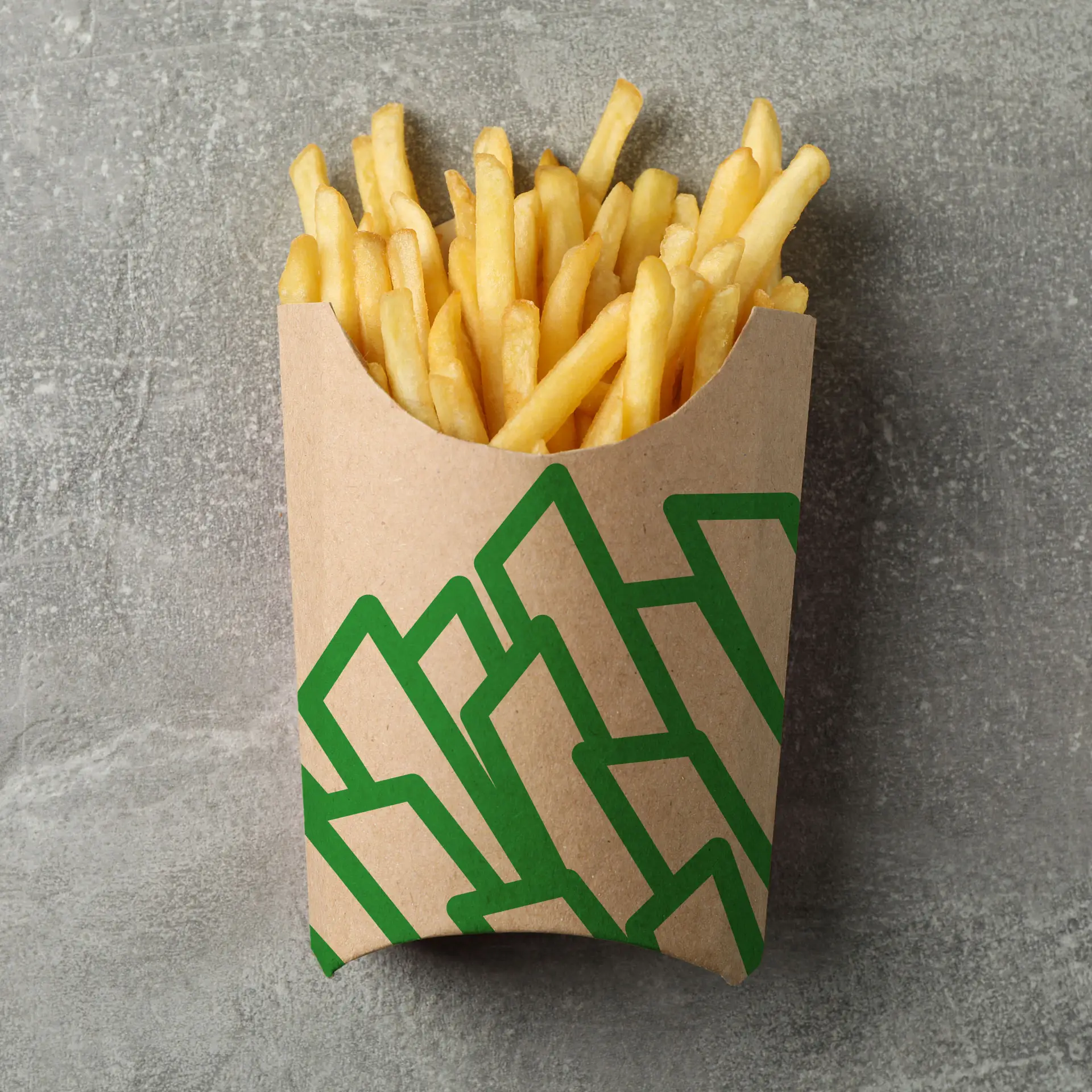 Custom printed fries scoops, 8.5 x 5 x 12 cm, water-based coating