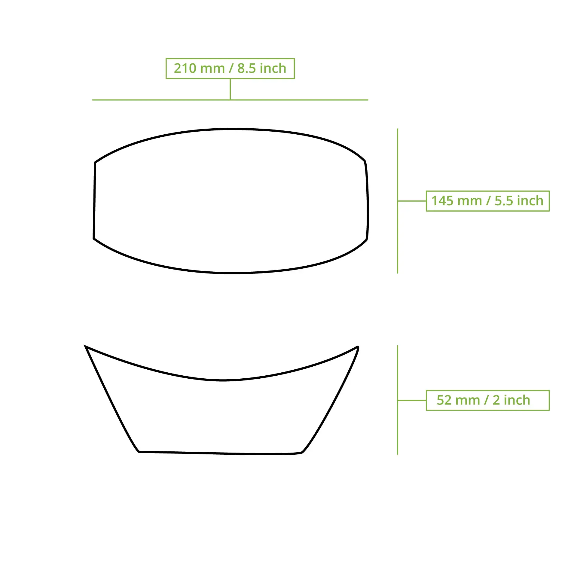 Cardboard snack bowl 800 ml, 21.5 x 16 x 5 cm, brown