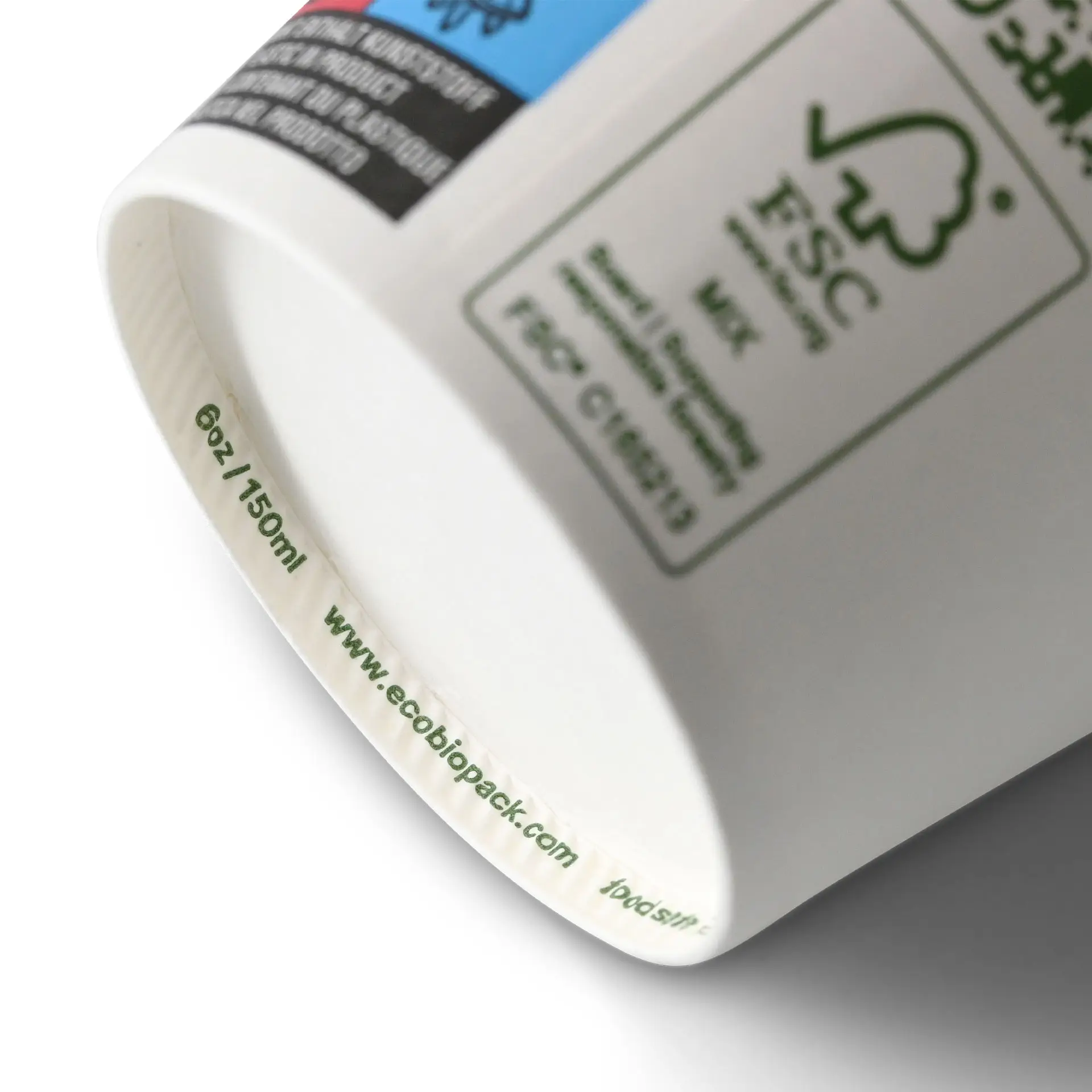 Paper cup 150 ml / 6 oz, Ø 80 mm, single wall, white, PLA-coated