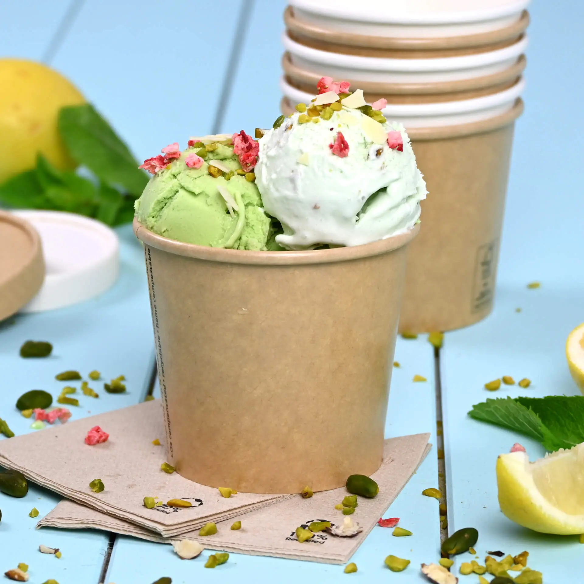 10 oz, max. 12 oz Paper Ice Cream Tubs L, Ø 92 mm, brown dfc067851-eisbecher-aus-pappe-l-250-ml-max-350-ml-92-mm-braun-6