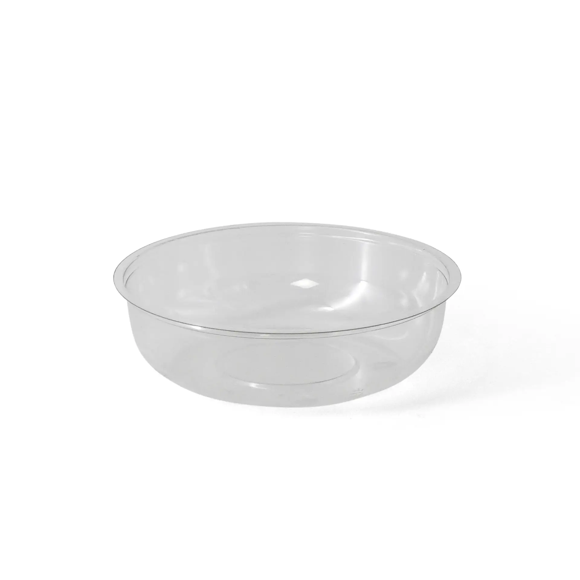 Clear PET insert cup, 95 mm diameter, designed for separating toppings, sauces, and add-ons in food packaging.