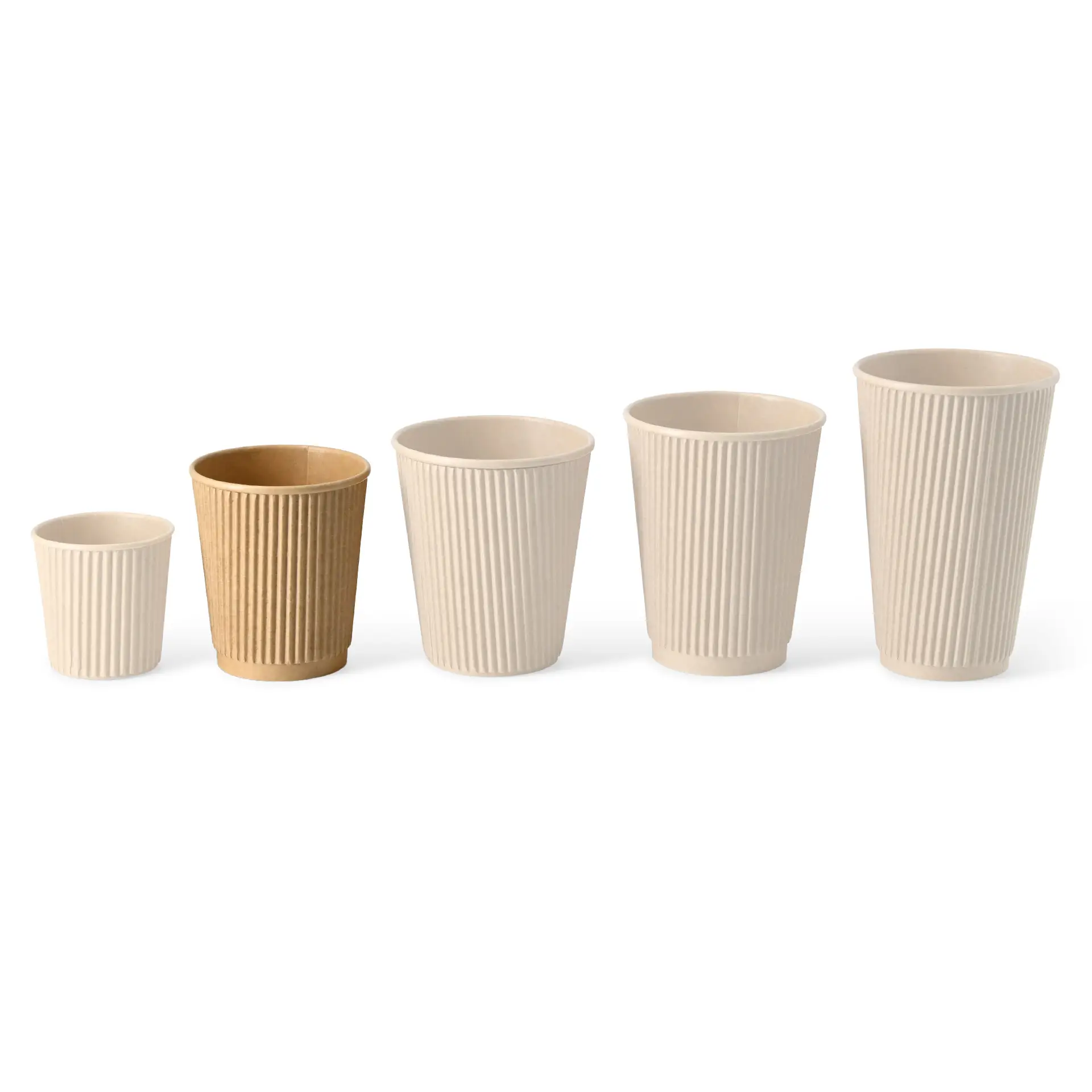 8 oz Takeaway coffee cups / Ripple cups, Ø 80 mm, kraft dhd04845-riffelbecher-kaffee-to-go-becher-200-ml-8-oz-80-mm-braun-8