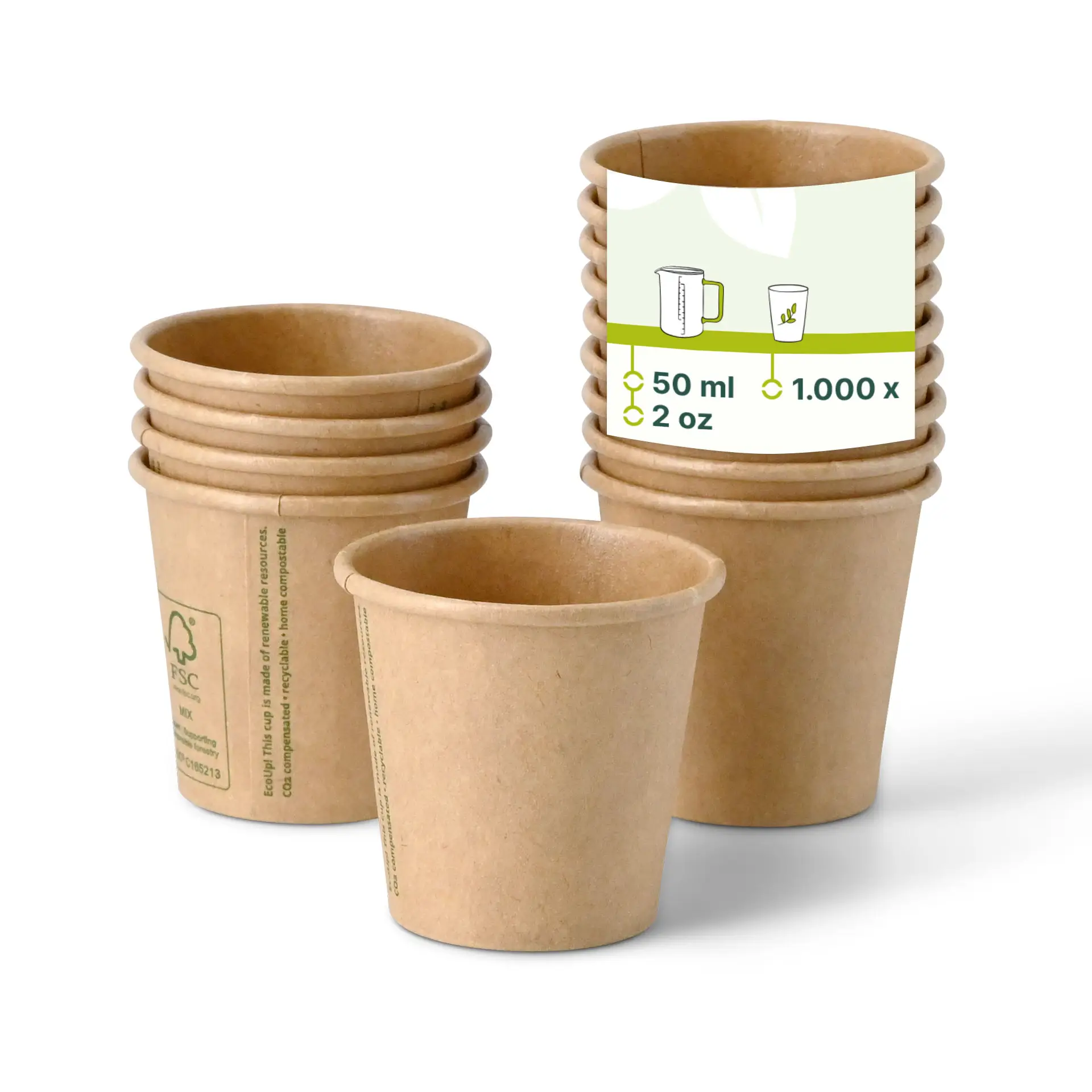 2 oz Paper cups, Ø 50 mm, white
