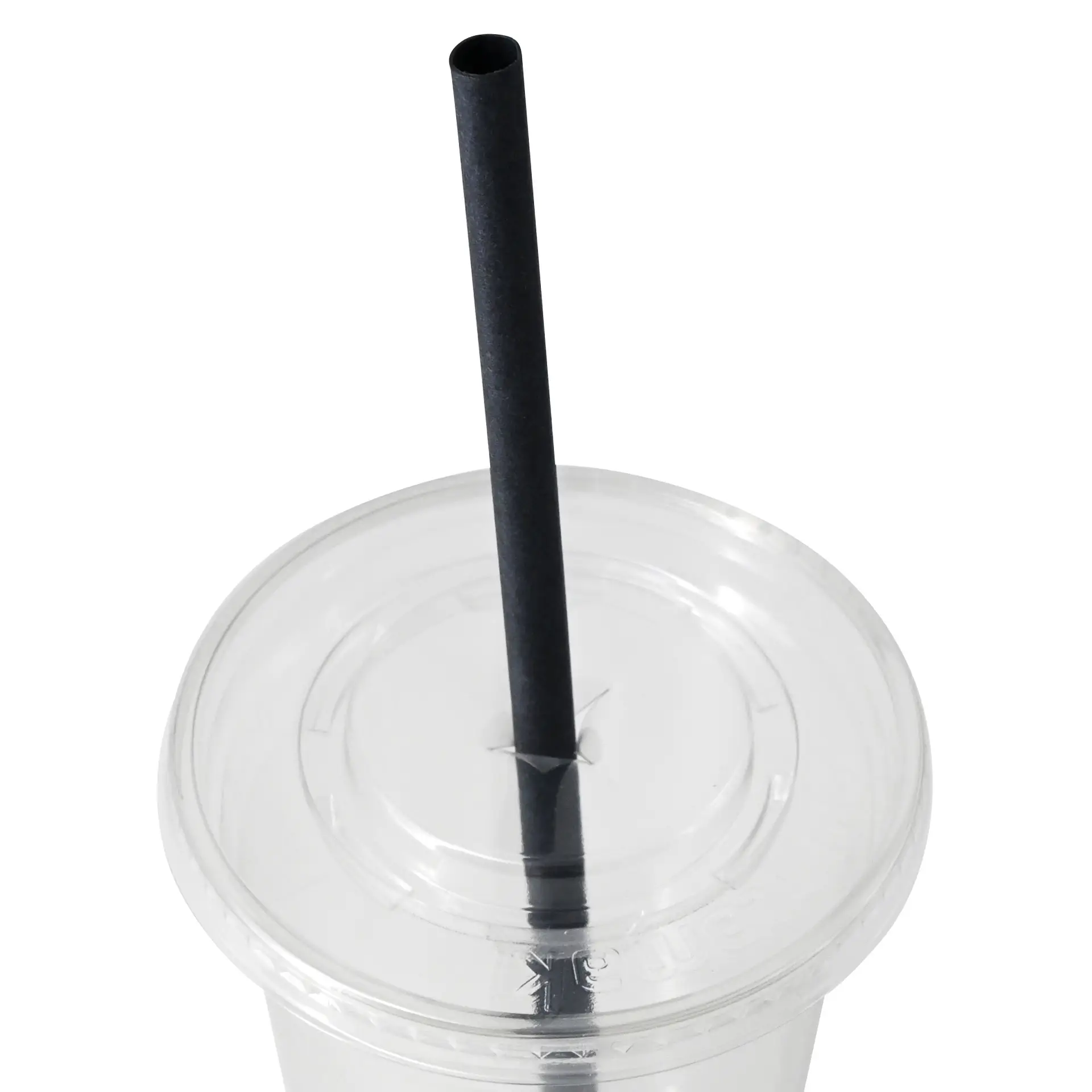 Jumbo drinking straw 23 cm, Ø 0,8 cm, black, vertically rolled