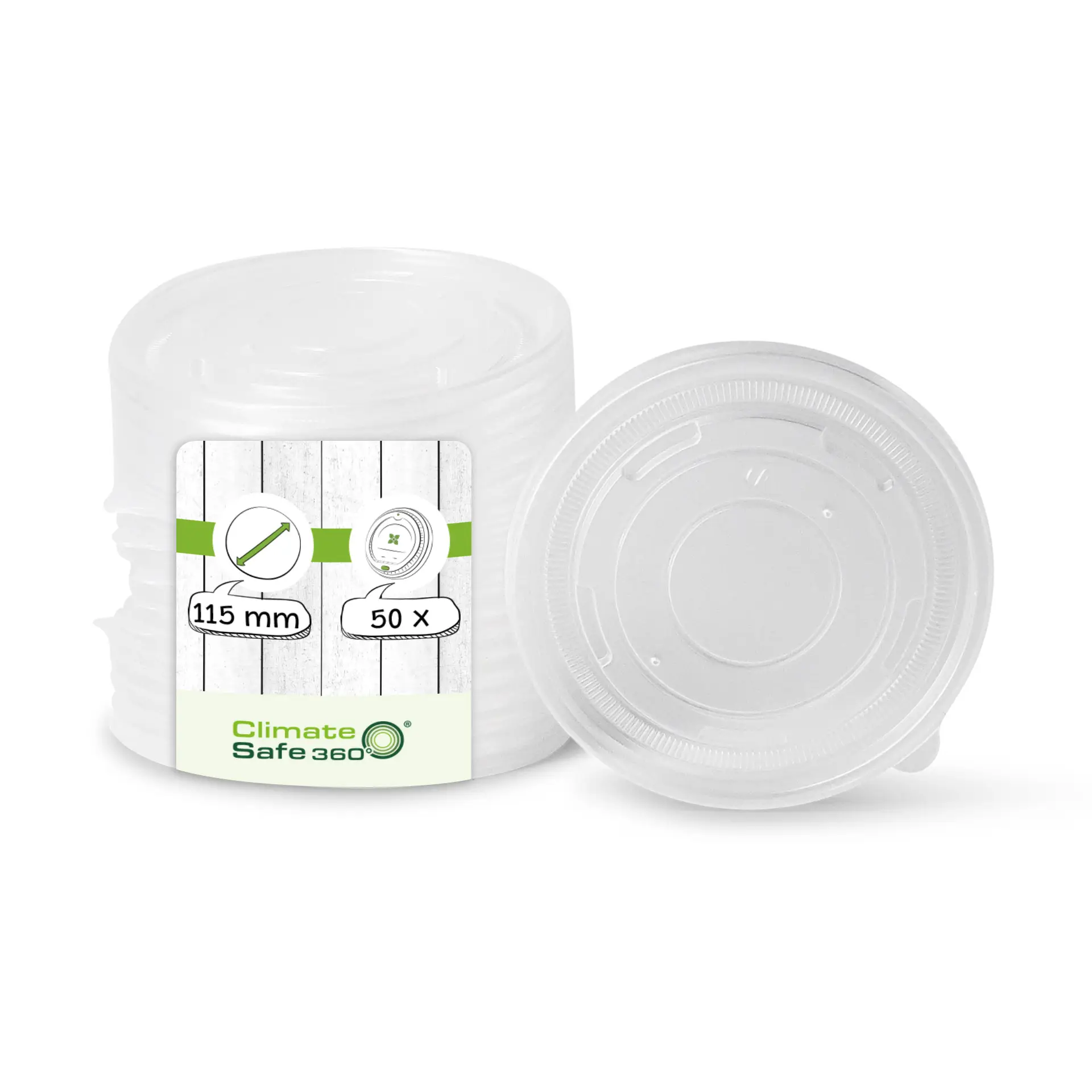 PP Flat Lids Ø 115 mm, closed (for universal cups)