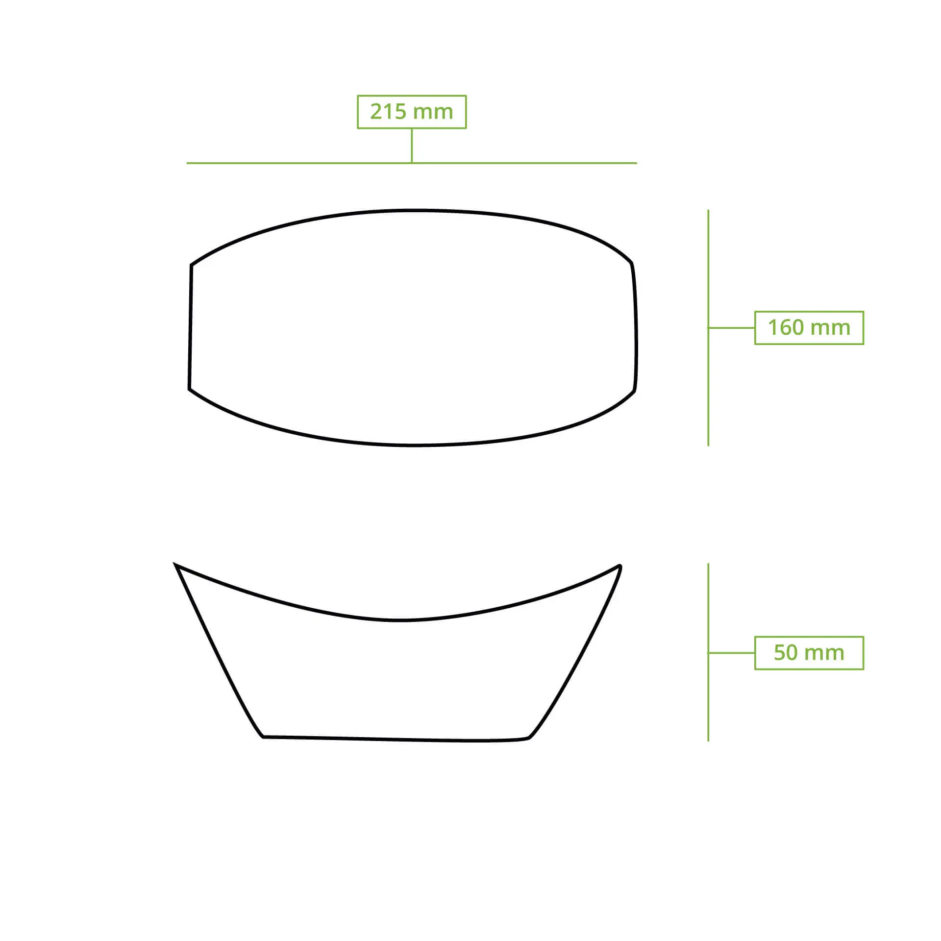 Cardboard Snack Tray 800 ml, 21,5 x 16 x 5 cm, brown