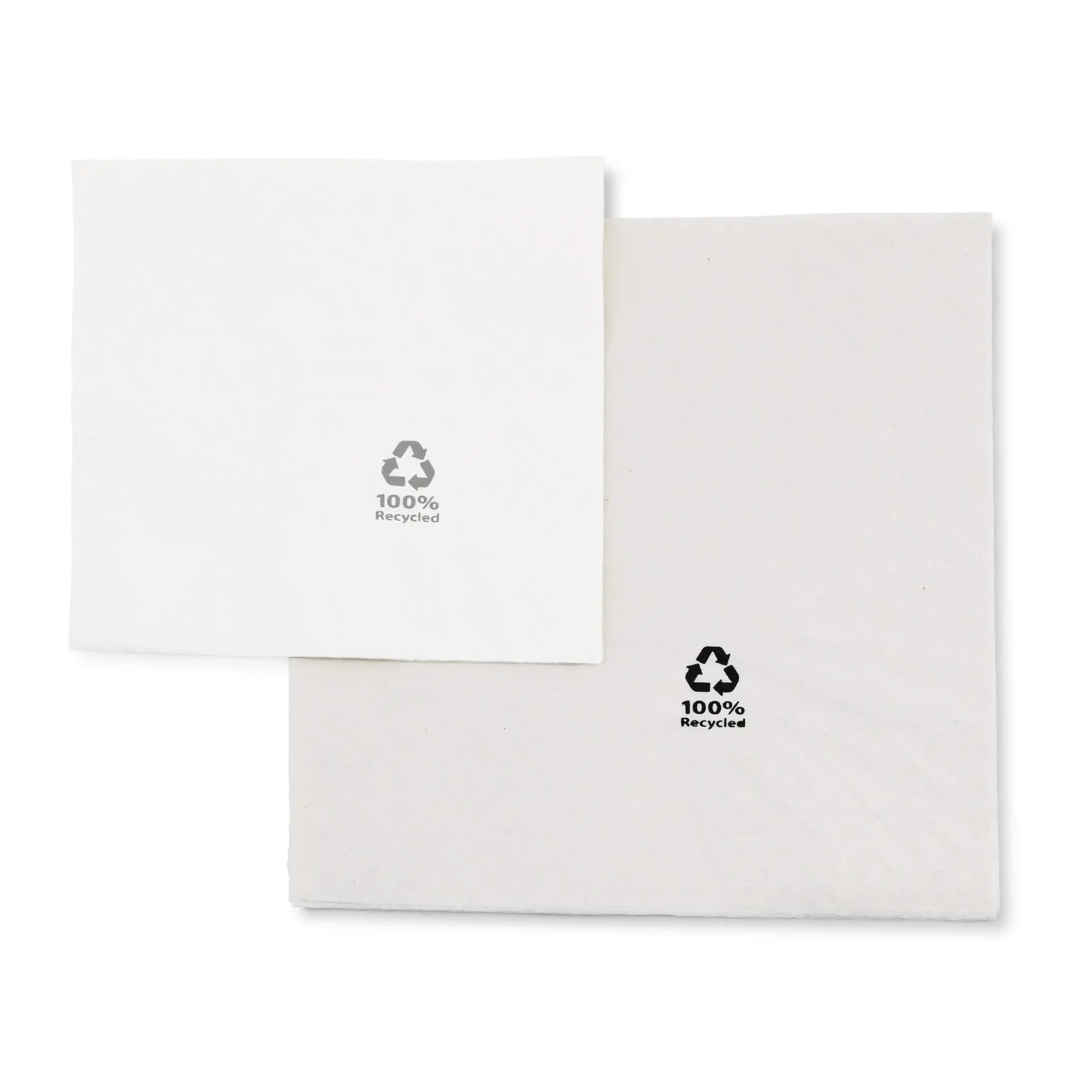 Recycled paper napkins 33 x 33 cm, 2-ply, 1/4 fold, white