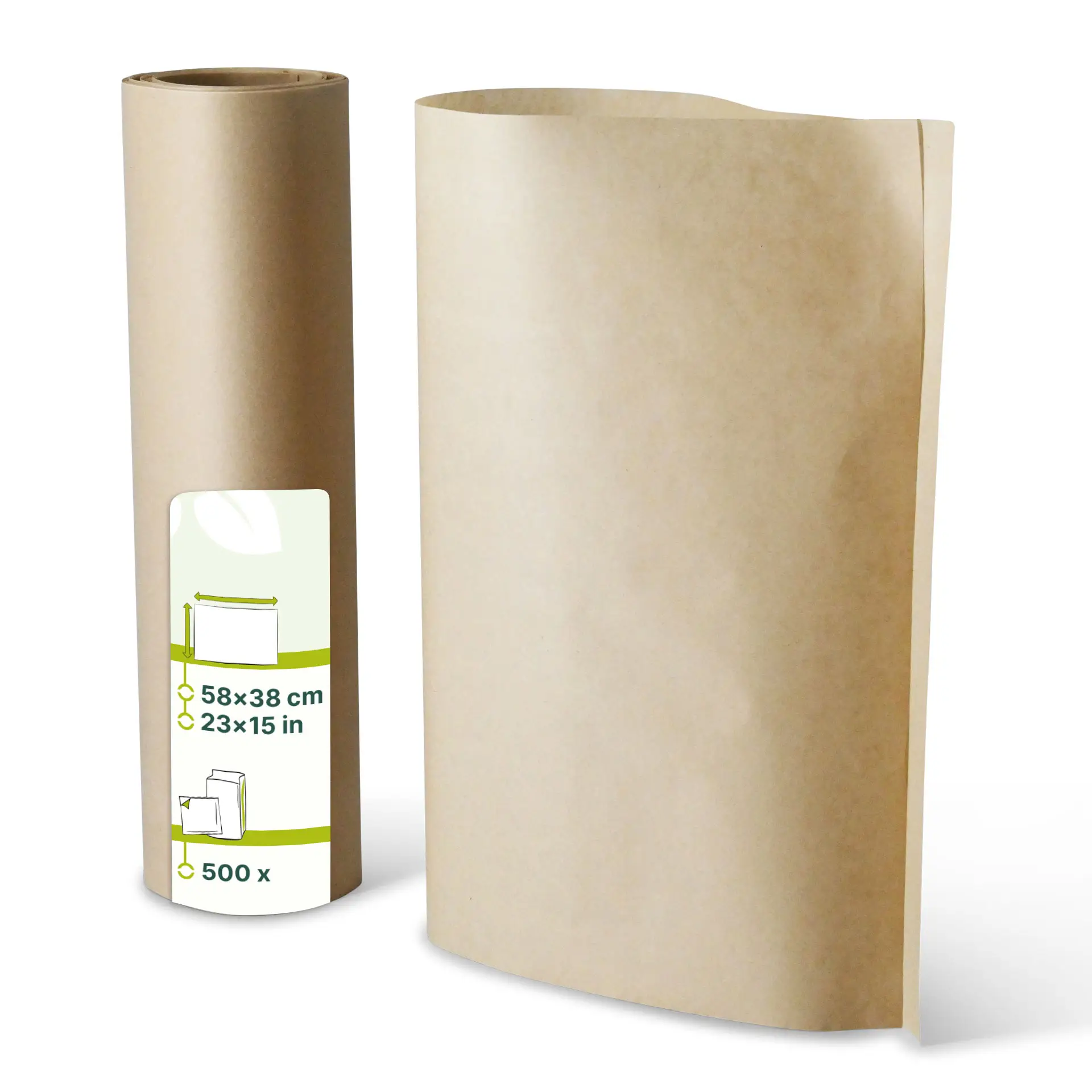 Wrapping paper sheets 58 x 38 cm, kraft dre02275-einschlagpapier-zuschnitte-58-x-38-cm-braun
