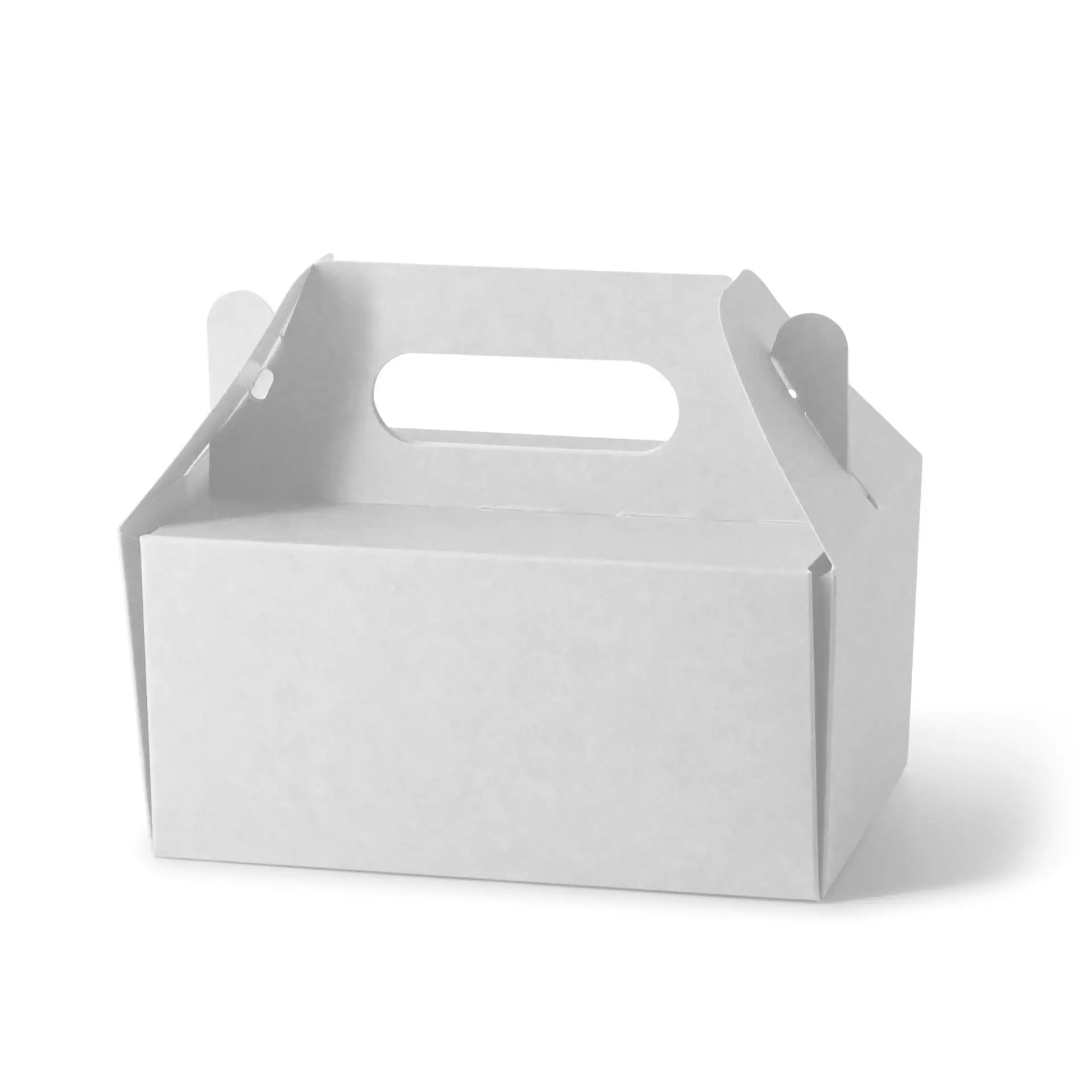 Cardboard pastry boxes with handle S, 18 x 11 x 9 cm, white, foldable