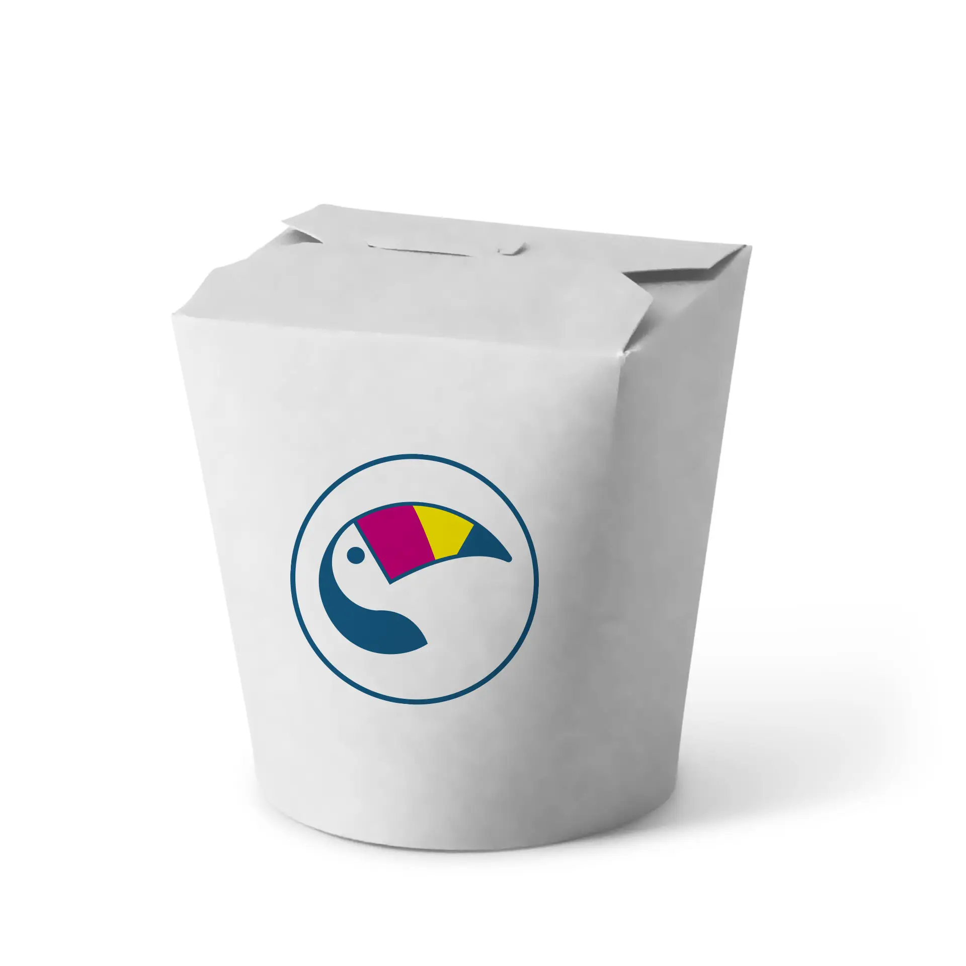 Printed noodle box, 800 ml, white, PE-coated